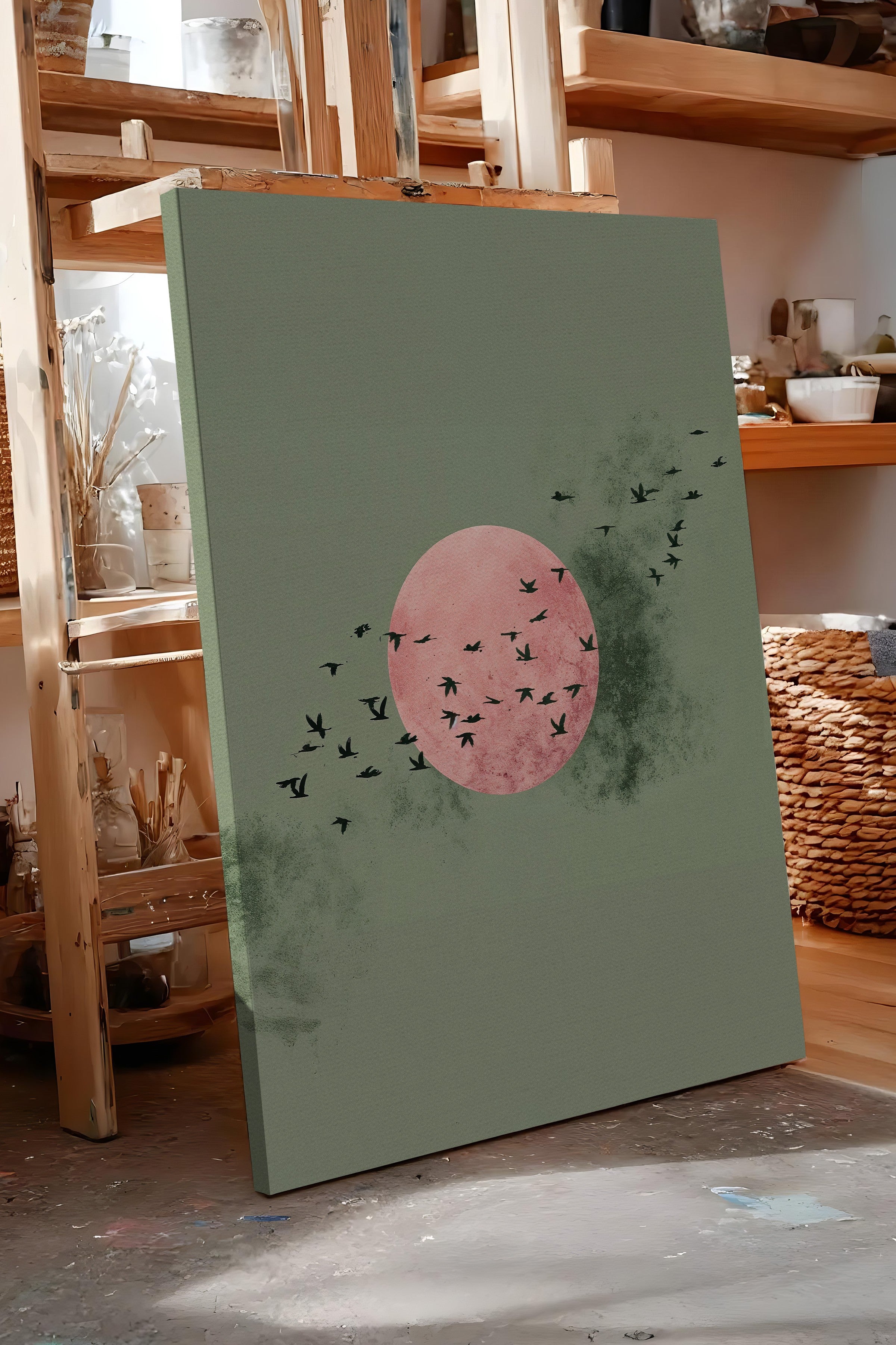 Duvar Tablosu, Lüks Kanvas Tablo, Ritüel Serisi, Kuş Tablo, NO:115234