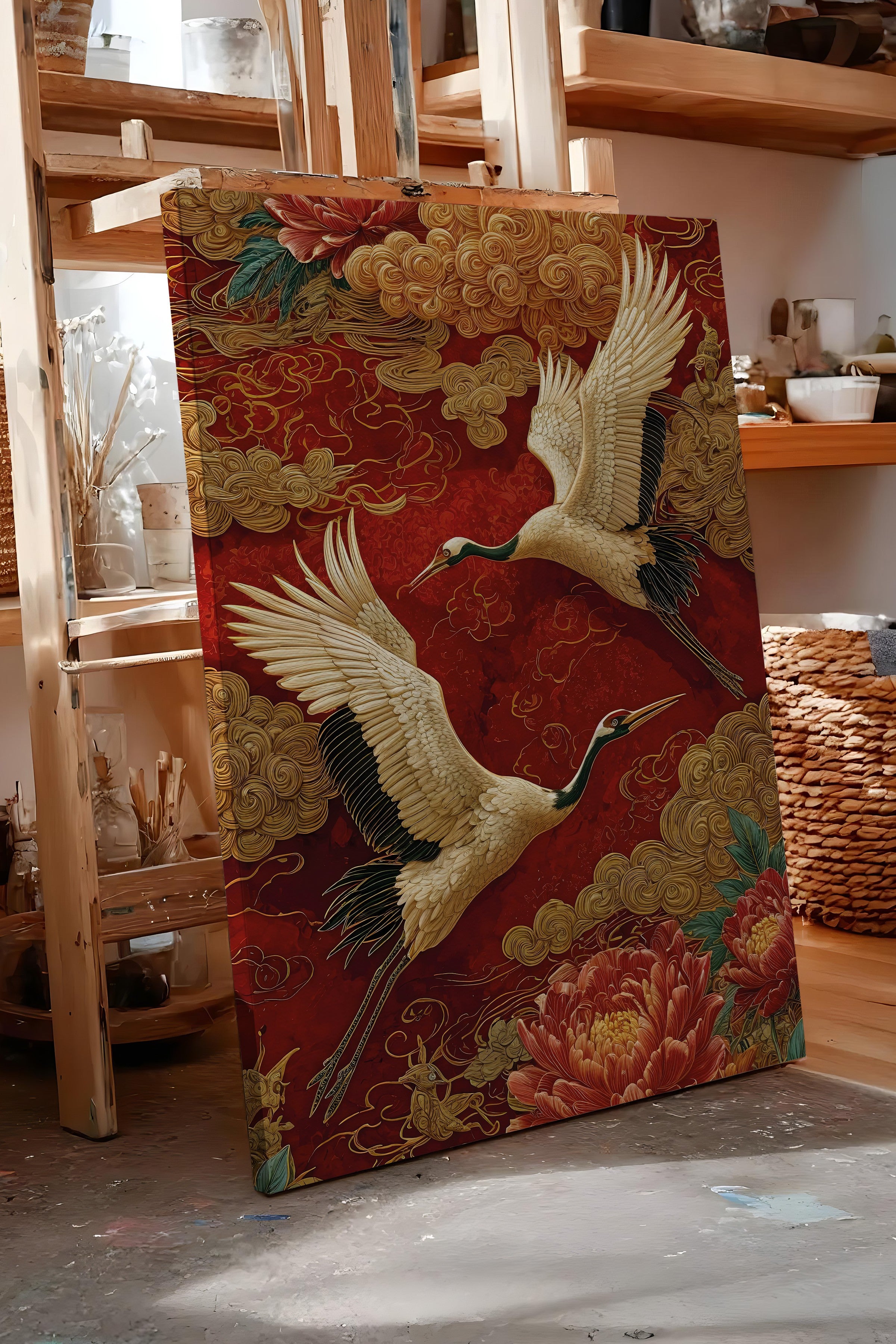 Duvar Tablosu, Lüks Kanvas Tablo, Ritüel Serisi, Leopar Tablo, NO:115252