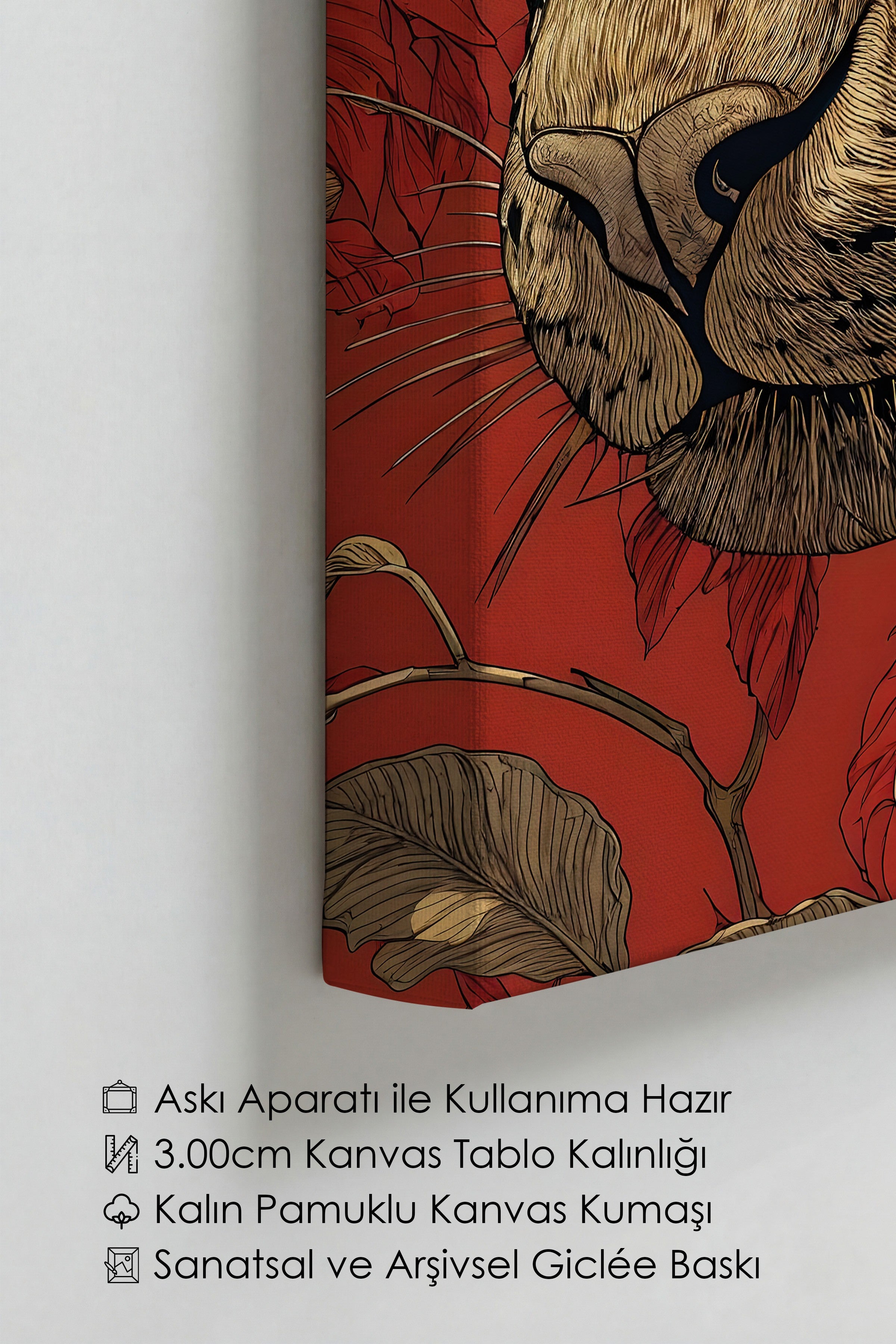 Duvar Tablosu, Lüks Kanvas Tablo, Ritüel Serisi, Leopar Tablo, NO:115273