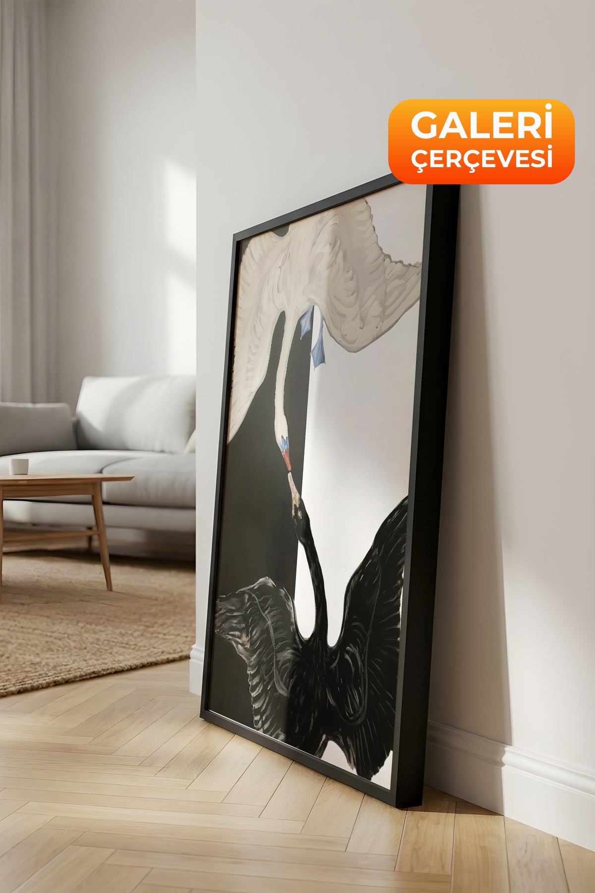 Duvar Tablosu, Lüks Siyah Çerçeveli Tablo ve Poster, Ritüel Serisi, Kuş Tablo, NO:115202