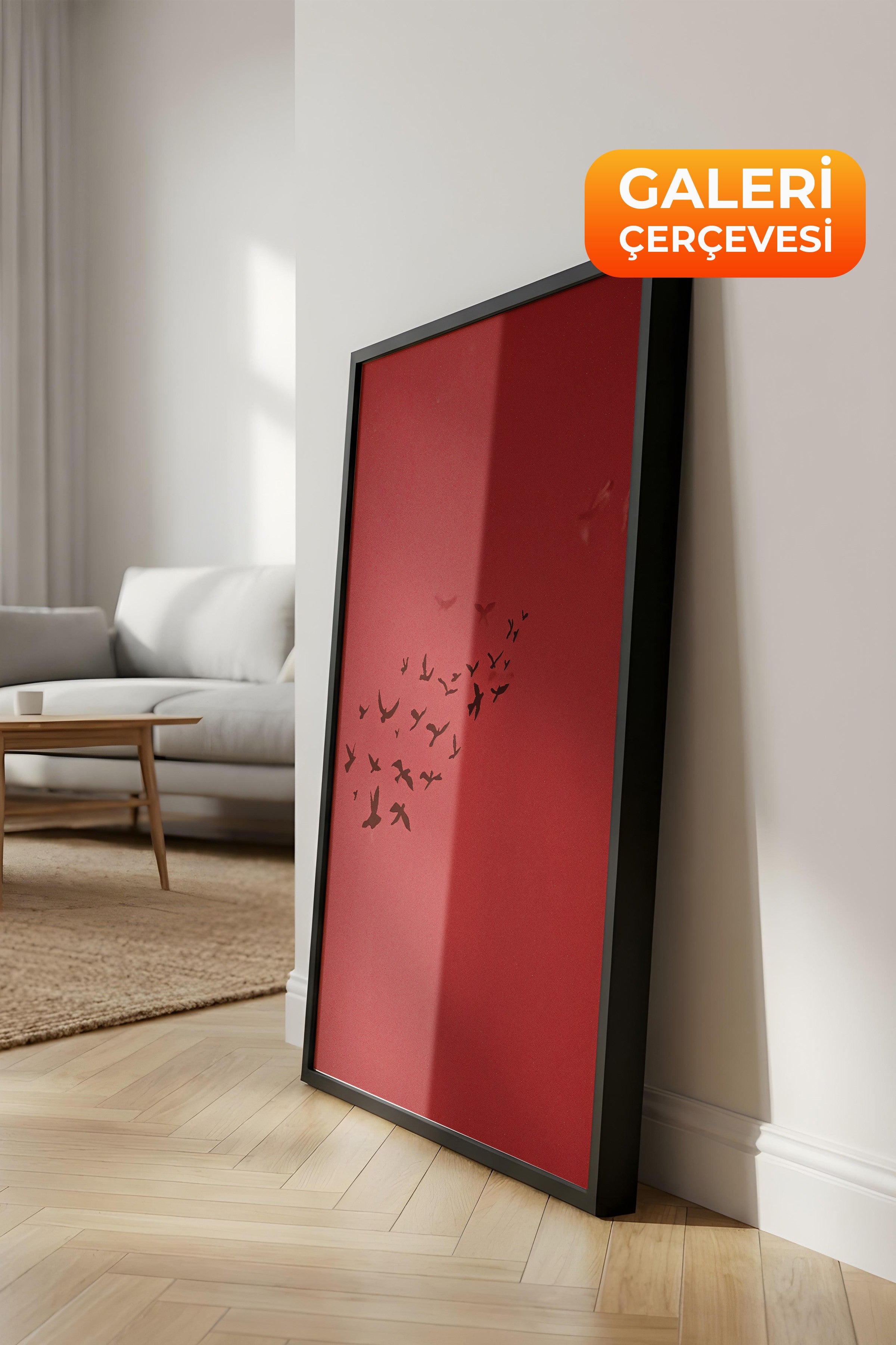 Duvar Tablosu, Lüks Siyah Çerçeveli Tablo ve Poster, Ritüel Serisi, Kuş Tablo, NO:115209