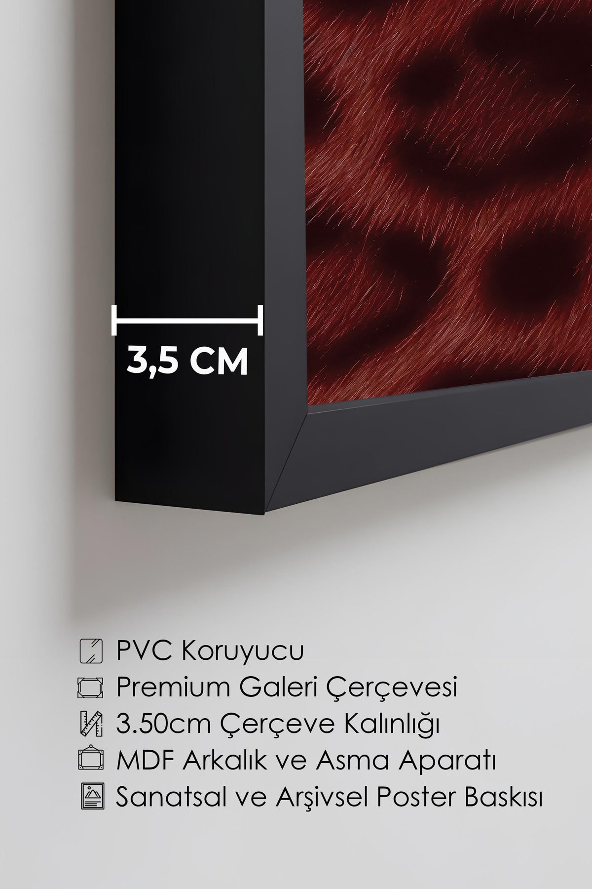 Duvar Tablosu, Lüks Siyah Çerçeveli Tablo ve Poster, Ritüel Serisi, Leopar Tablo, NO:115237