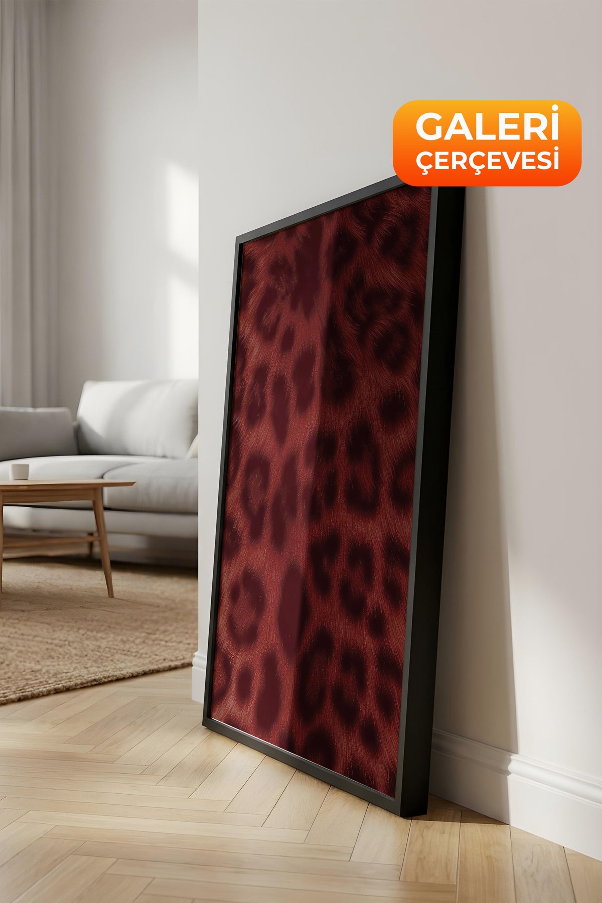 Duvar Tablosu, Lüks Siyah Çerçeveli Tablo ve Poster, Ritüel Serisi, Leopar Tablo, NO:115237