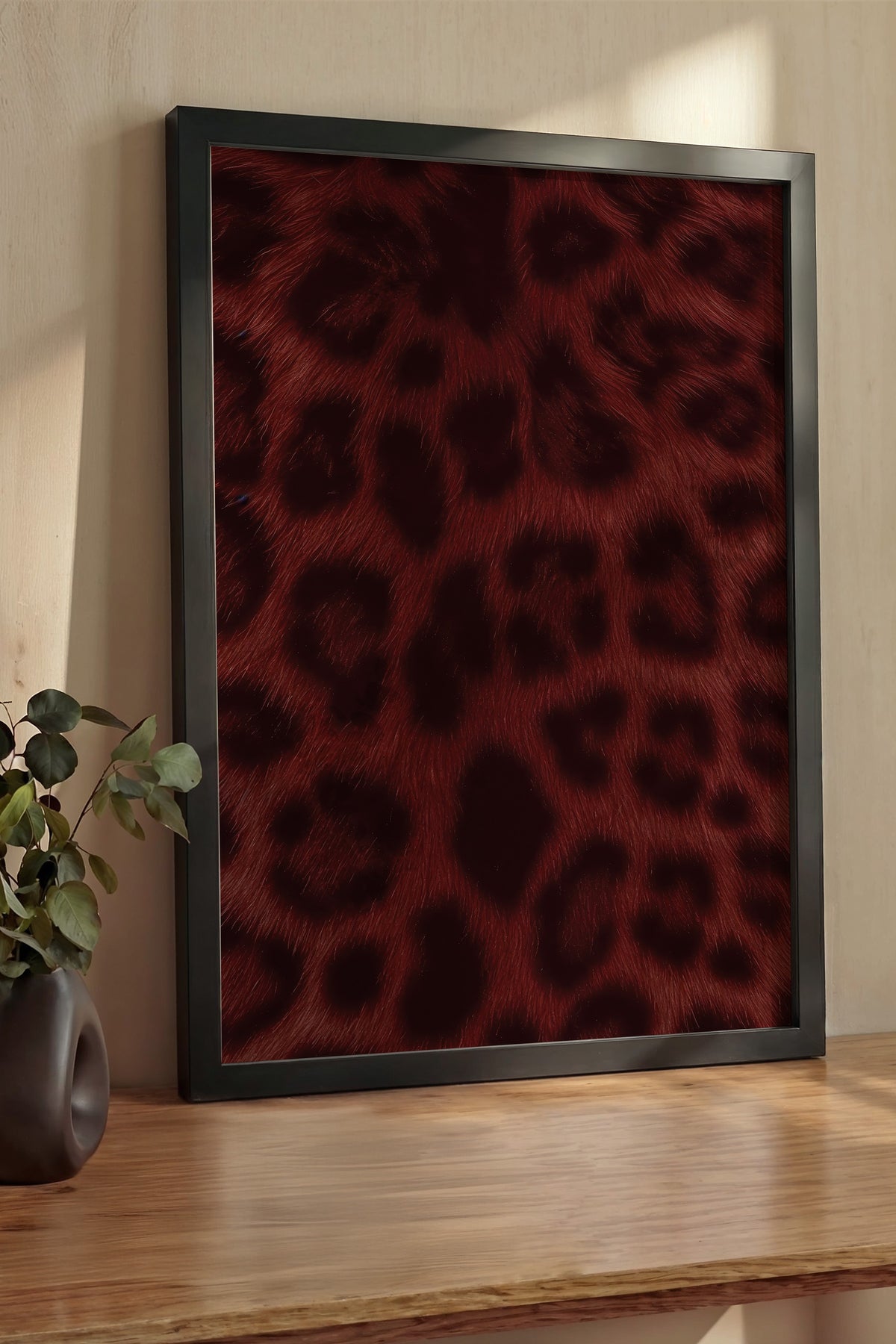 Duvar Tablosu, Lüks Siyah Çerçeveli Tablo ve Poster, Ritüel Serisi, Leopar Tablo, NO:115237