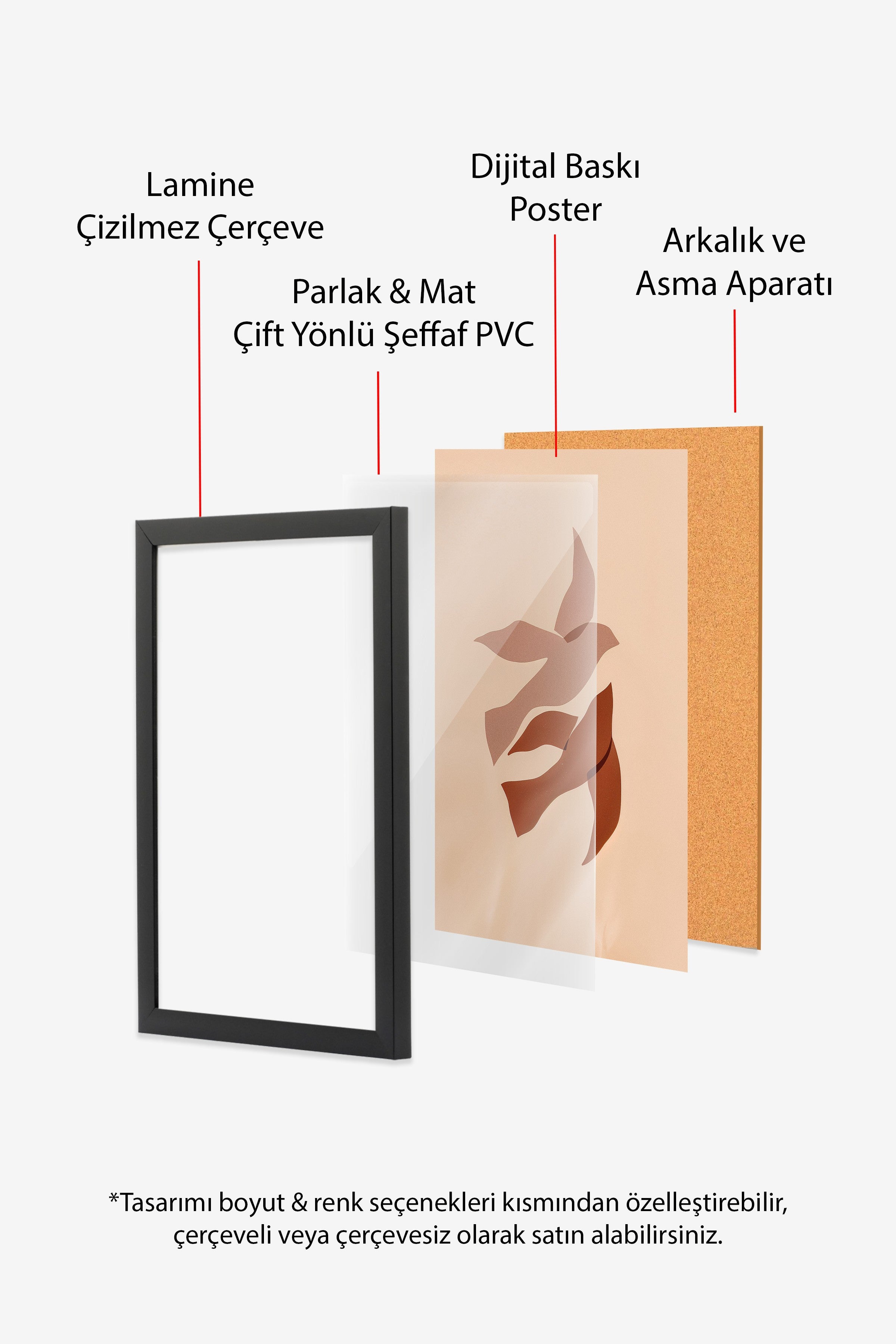 Duvar Tablosu, Siyah Çerçeveli Tablo ve Poster, Ritüel Serisi, Kuş Tablo, NO:115188