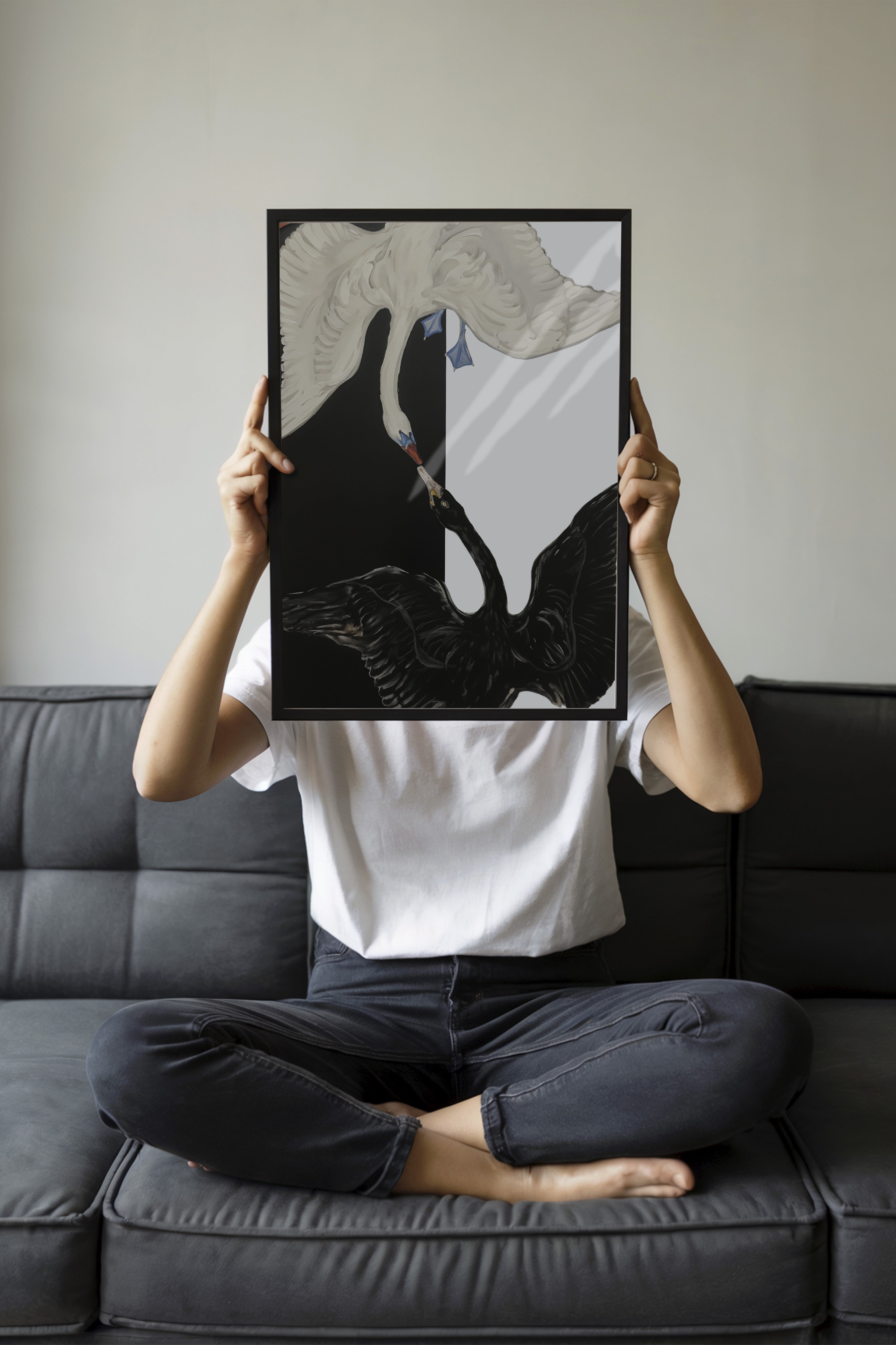 Duvar Tablosu, Siyah Çerçeveli Tablo ve Poster, Ritüel Serisi, Kuş Tablo, NO:115202
