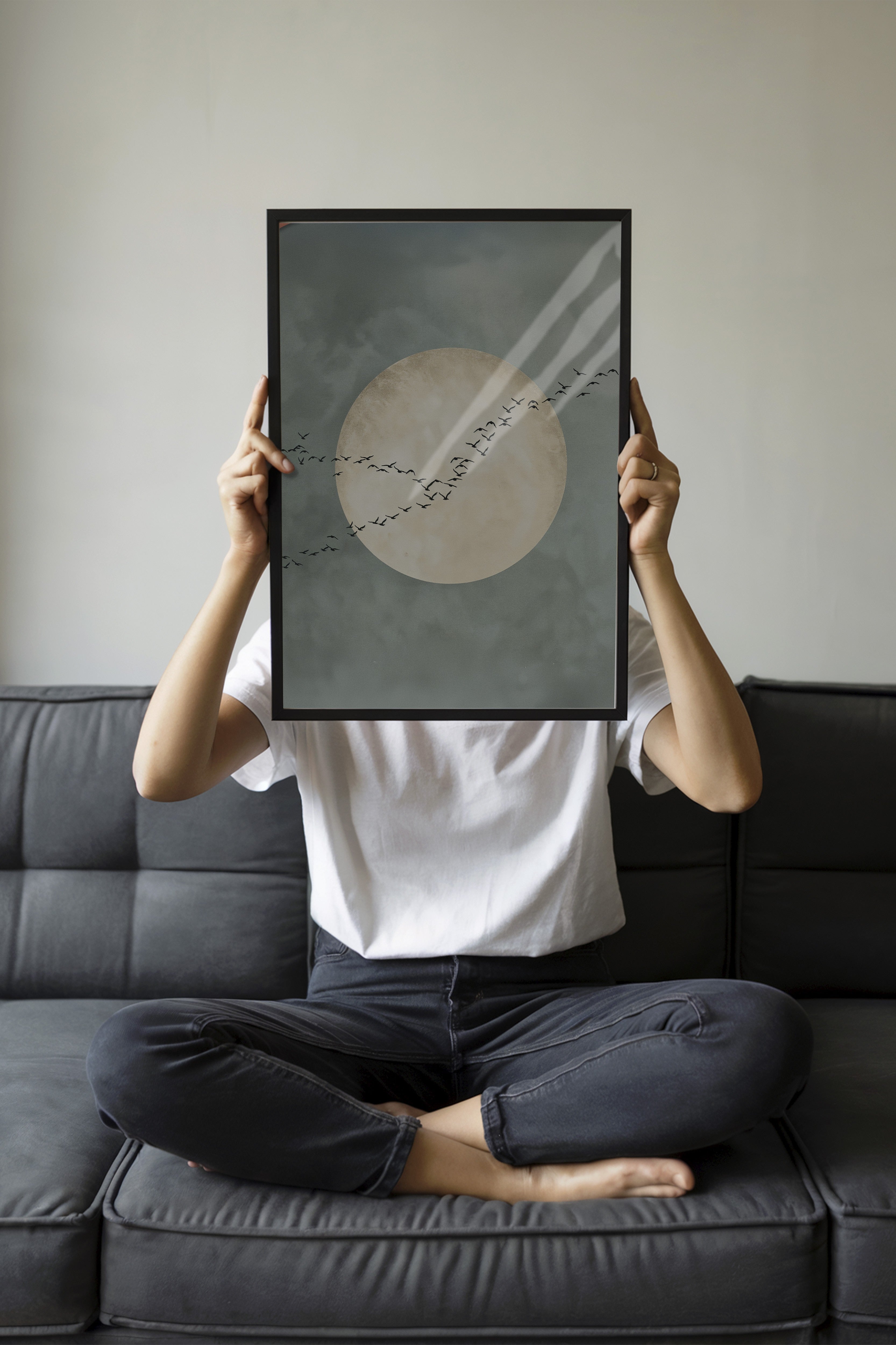 Duvar Tablosu, Siyah Çerçeveli Tablo ve Poster, Ritüel Serisi, Kuş Tablo, NO:115213
