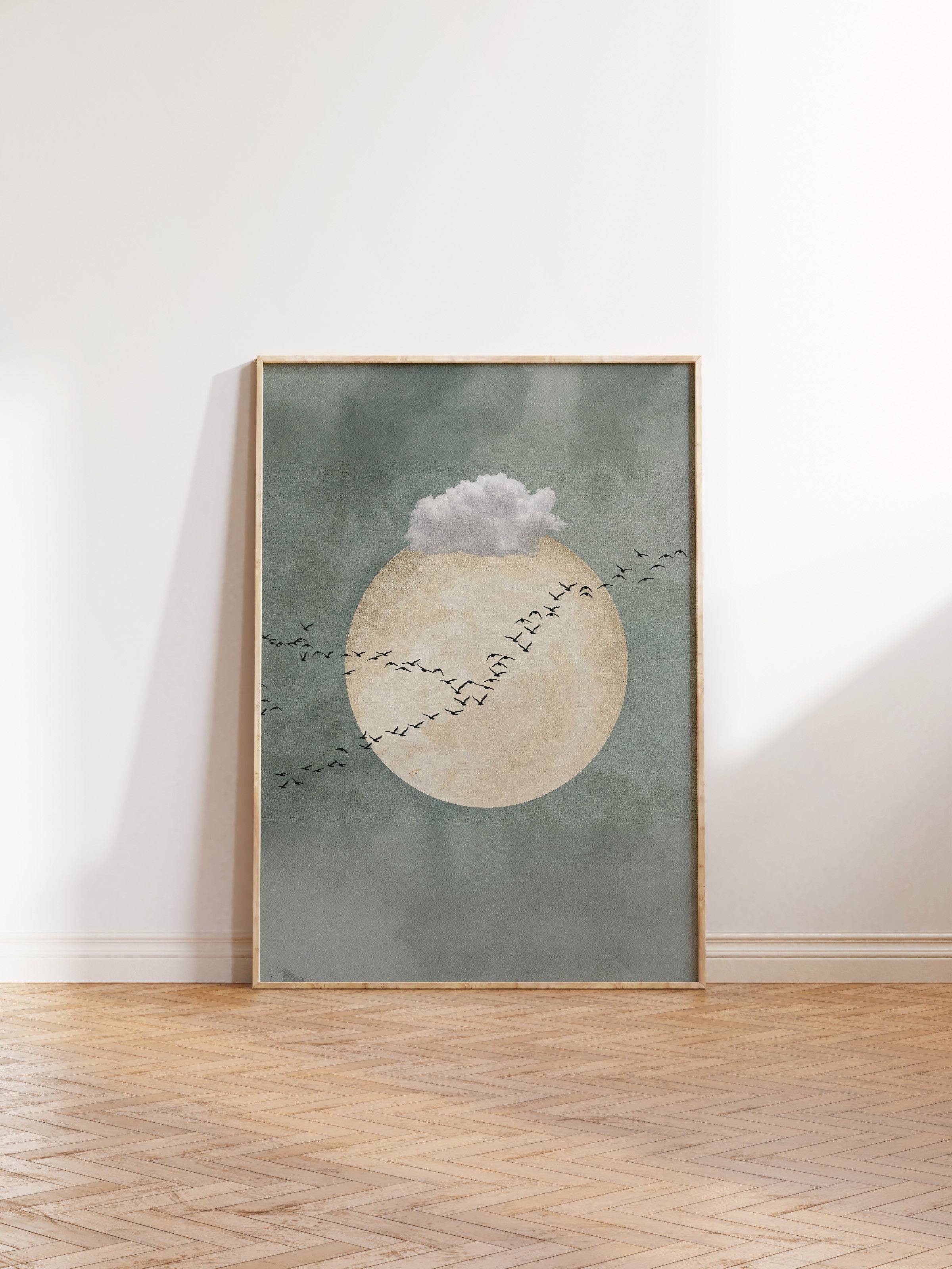 Duvar Tablosu, Ahşap Çerçeveli Tablo ve Poster, Ritüel Serisi, Kuş Tablo, NO:115221