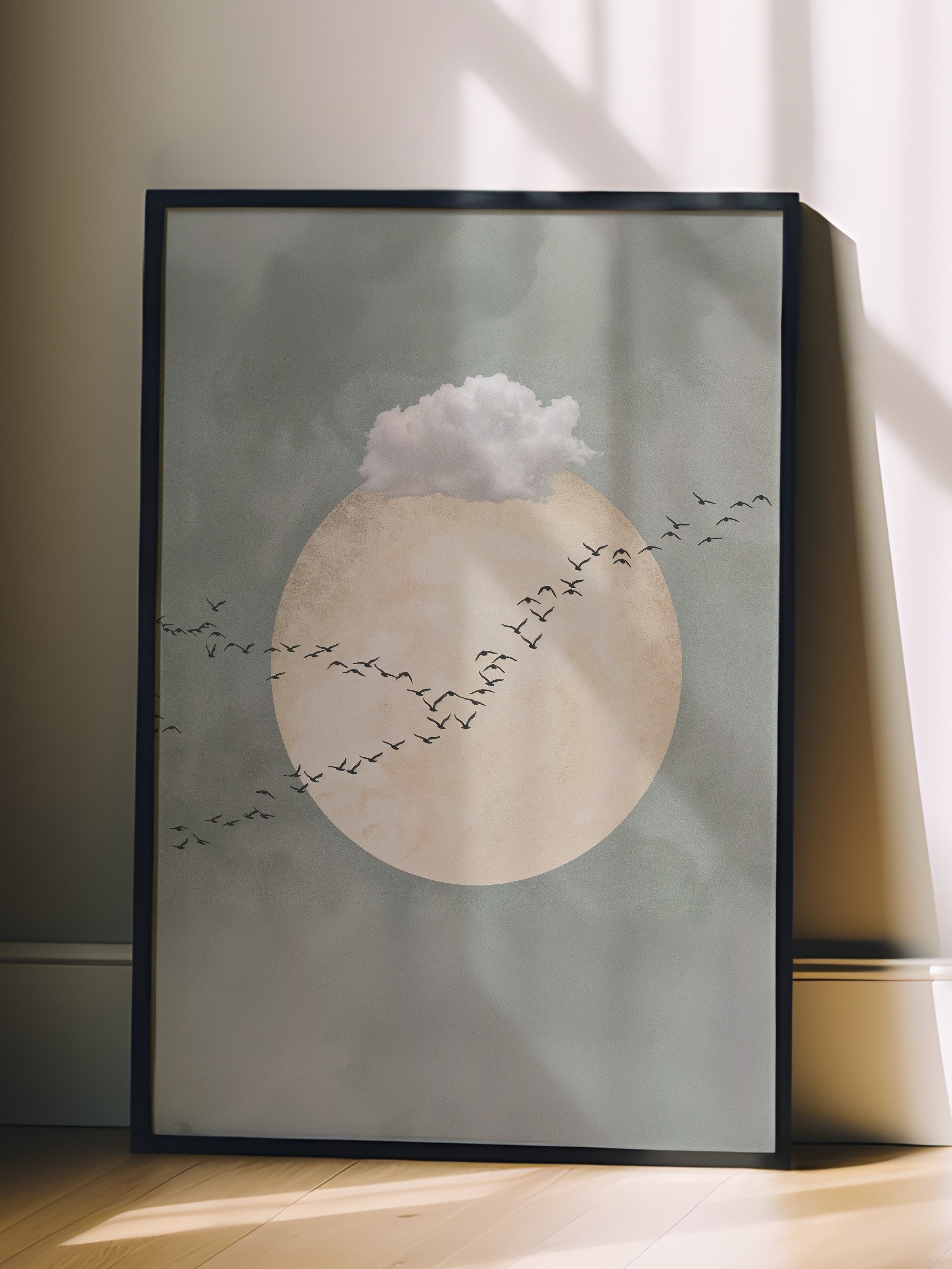 Duvar Tablosu, Siyah Çerçeveli Tablo ve Poster, Ritüel Serisi, Kuş Tablo, NO:115221