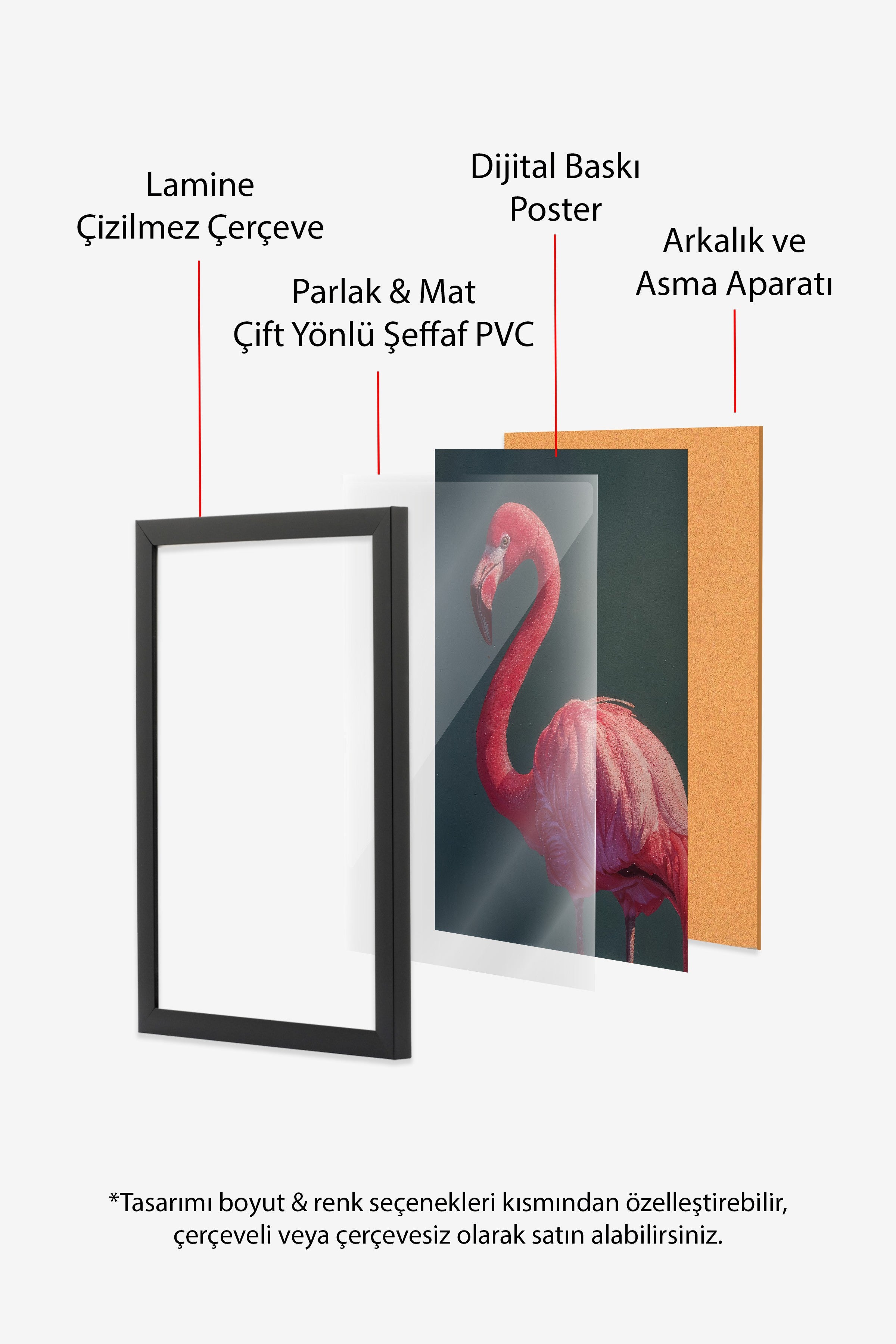 Duvar Tablosu, Siyah Çerçeveli Tablo ve Poster, Ritüel Serisi, Kuş Tablo, NO:115228