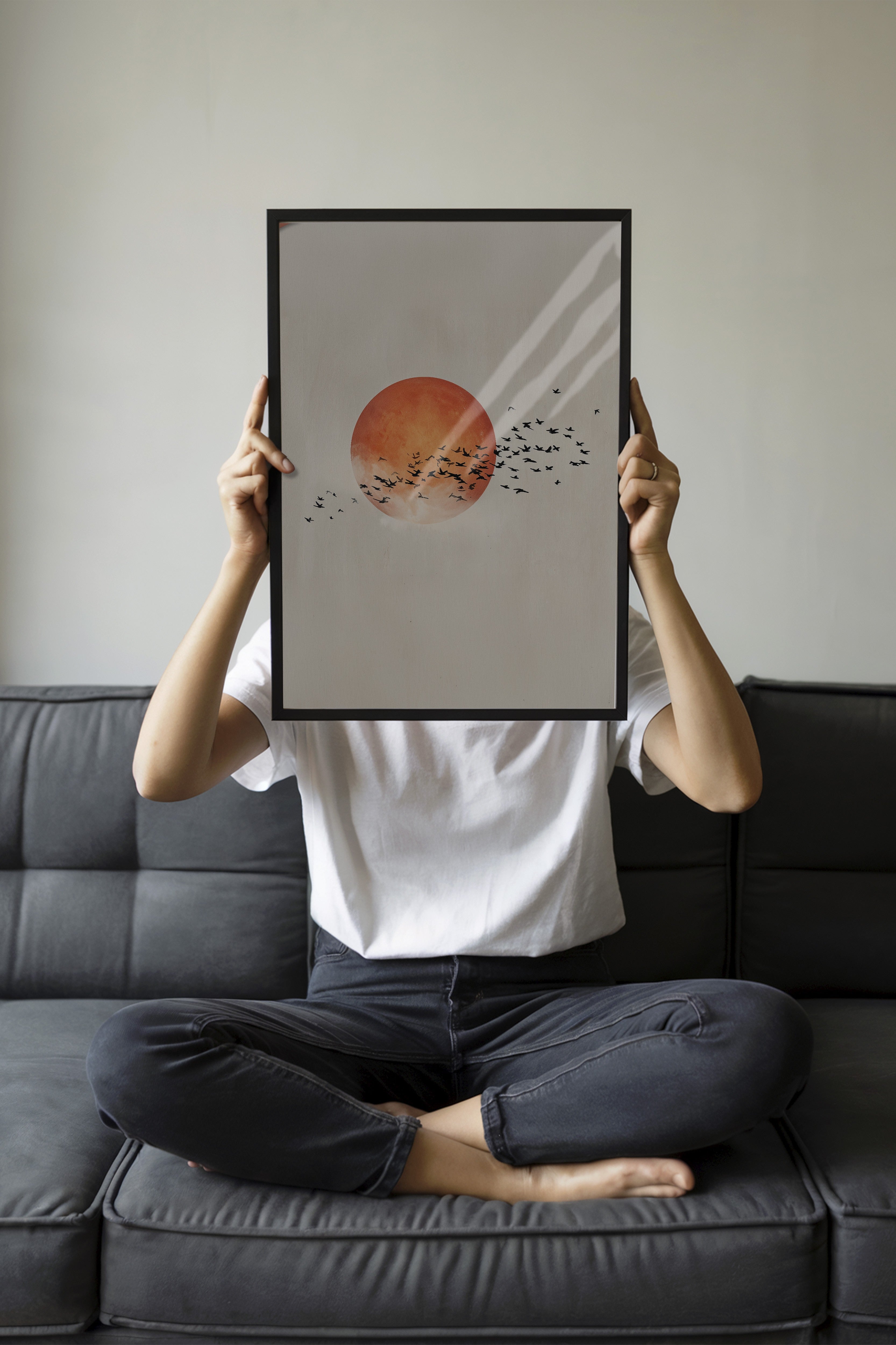 Duvar Tablosu, Siyah Çerçeveli Tablo ve Poster, Ritüel Serisi, Kuş Tablo, NO:115231