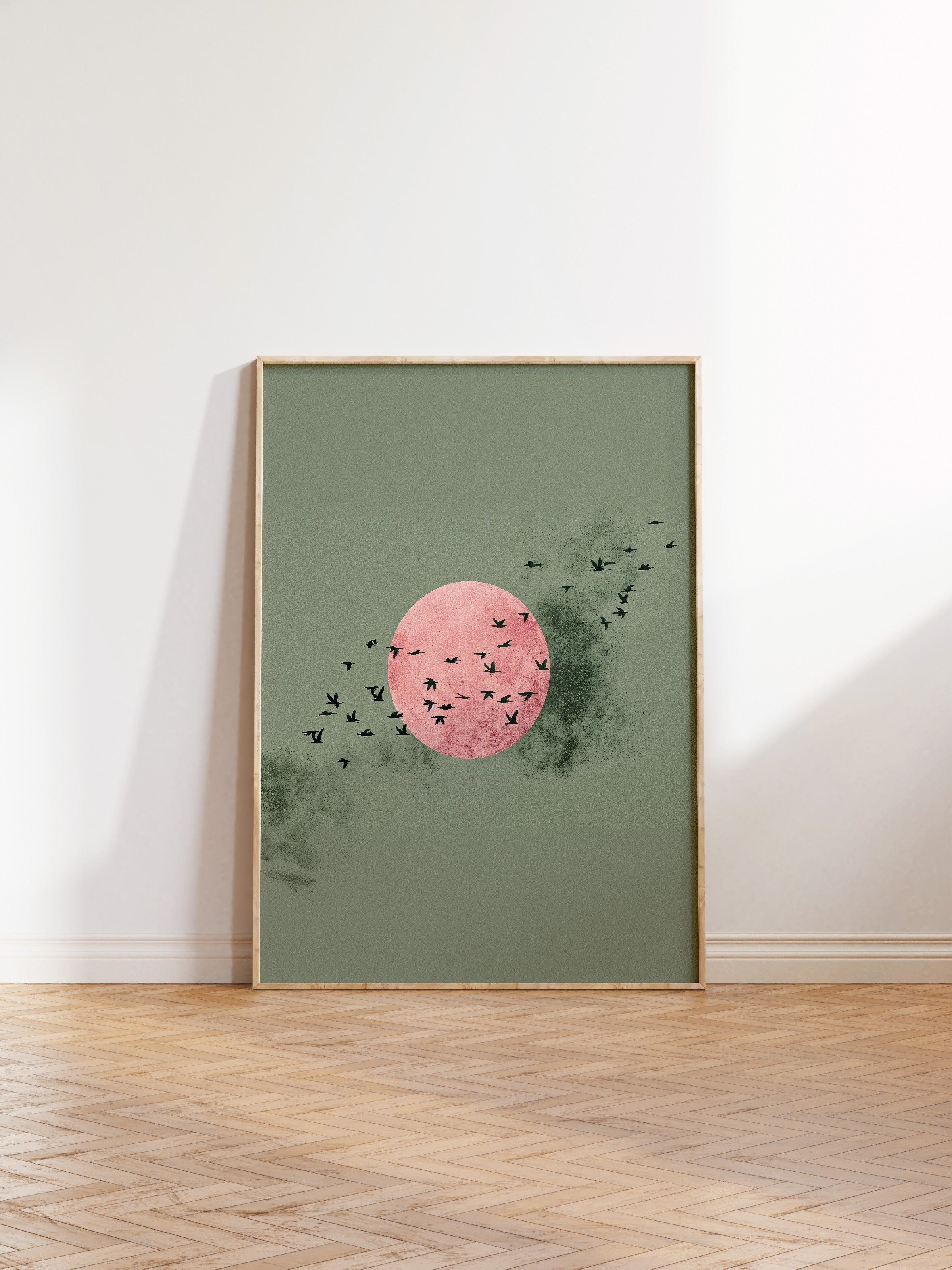 Duvar Tablosu, Ahşap Çerçeveli Tablo ve Poster, Ritüel Serisi, Kuş Tablo, NO:115234