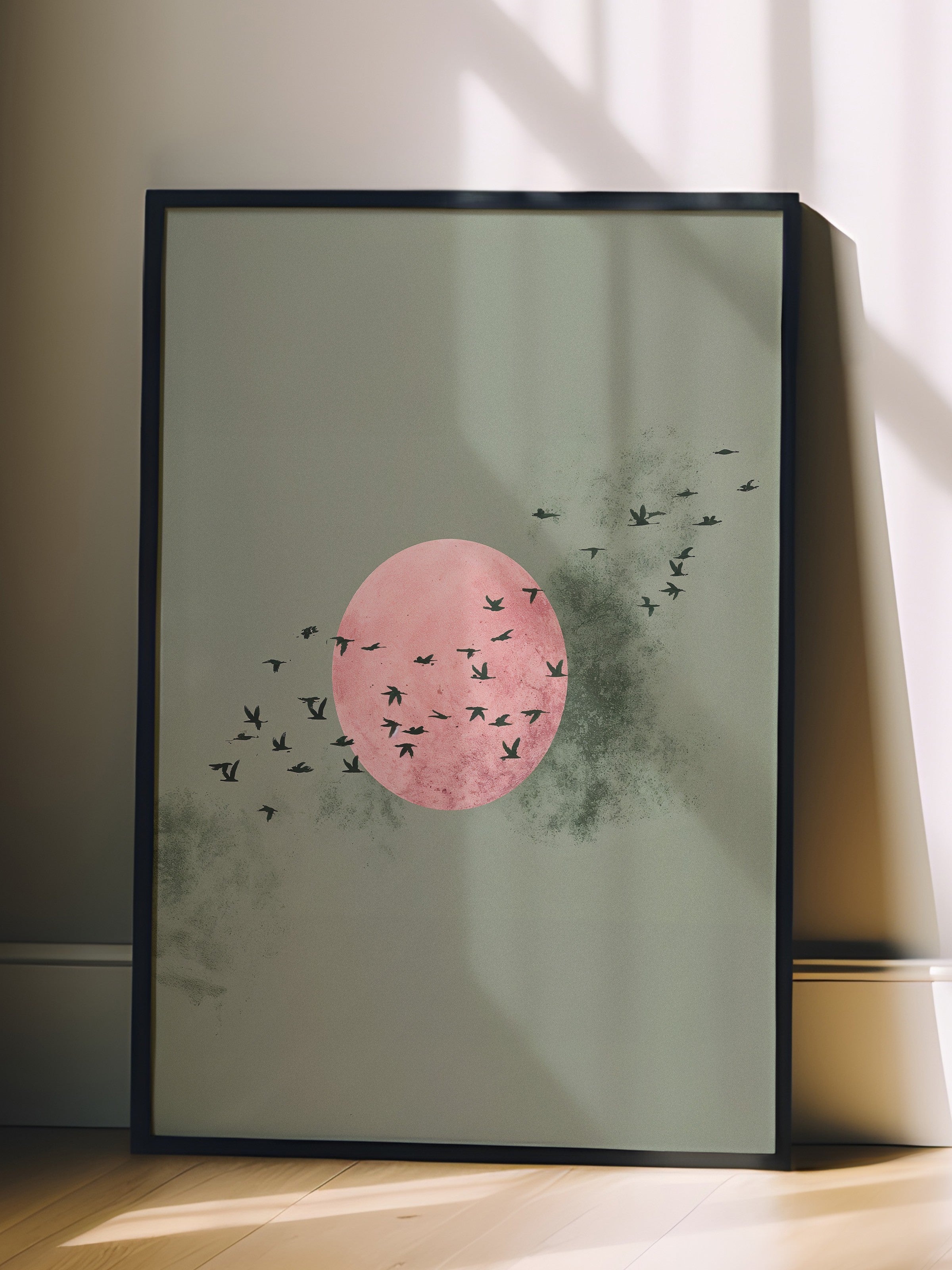 Duvar Tablosu, Siyah Çerçeveli Tablo ve Poster, Ritüel Serisi, Kuş Tablo, NO:115234