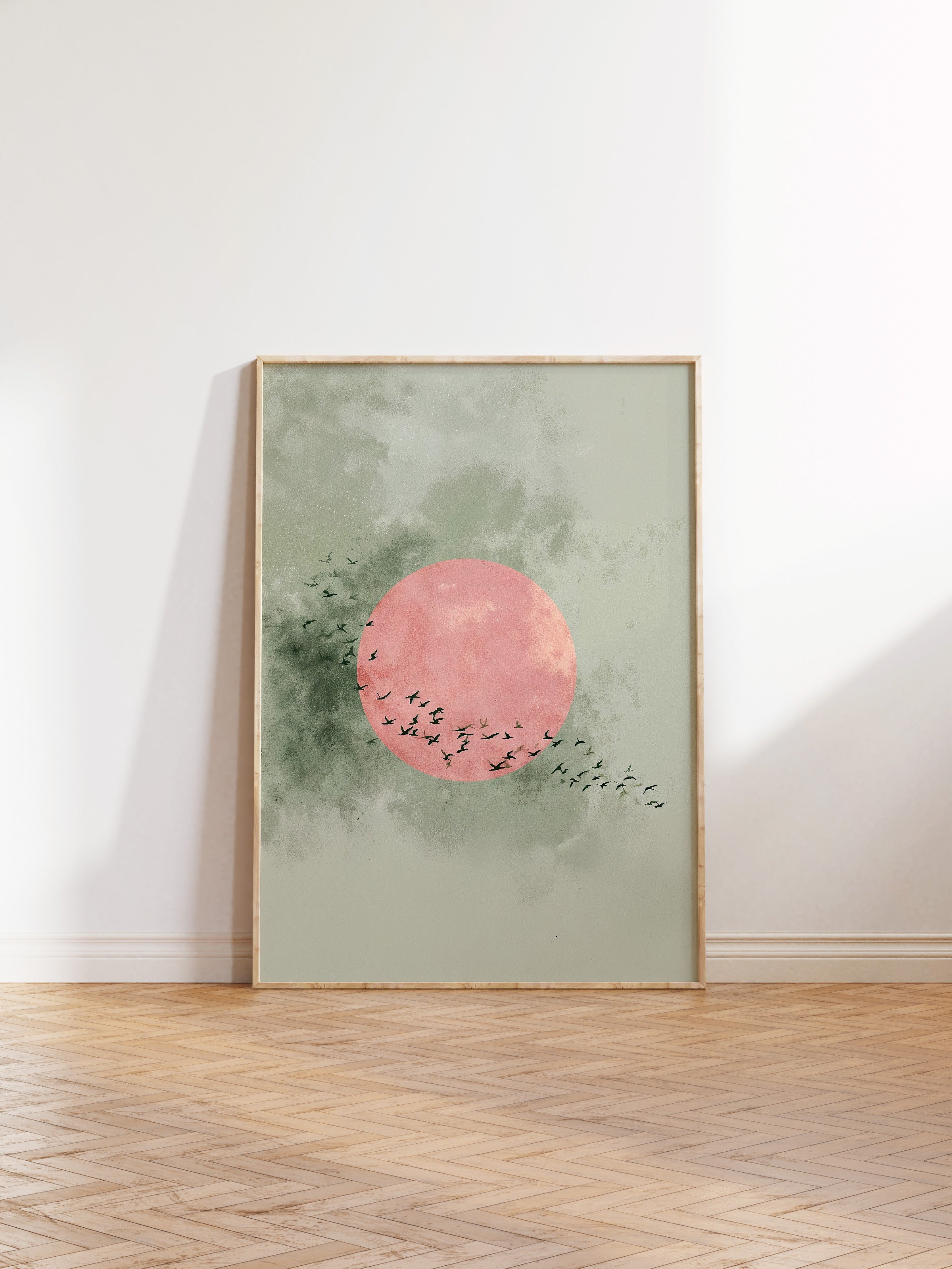 Duvar Tablosu, Ahşap Çerçeveli Tablo ve Poster, Ritüel Serisi, Kuş Tablo, NO:115236