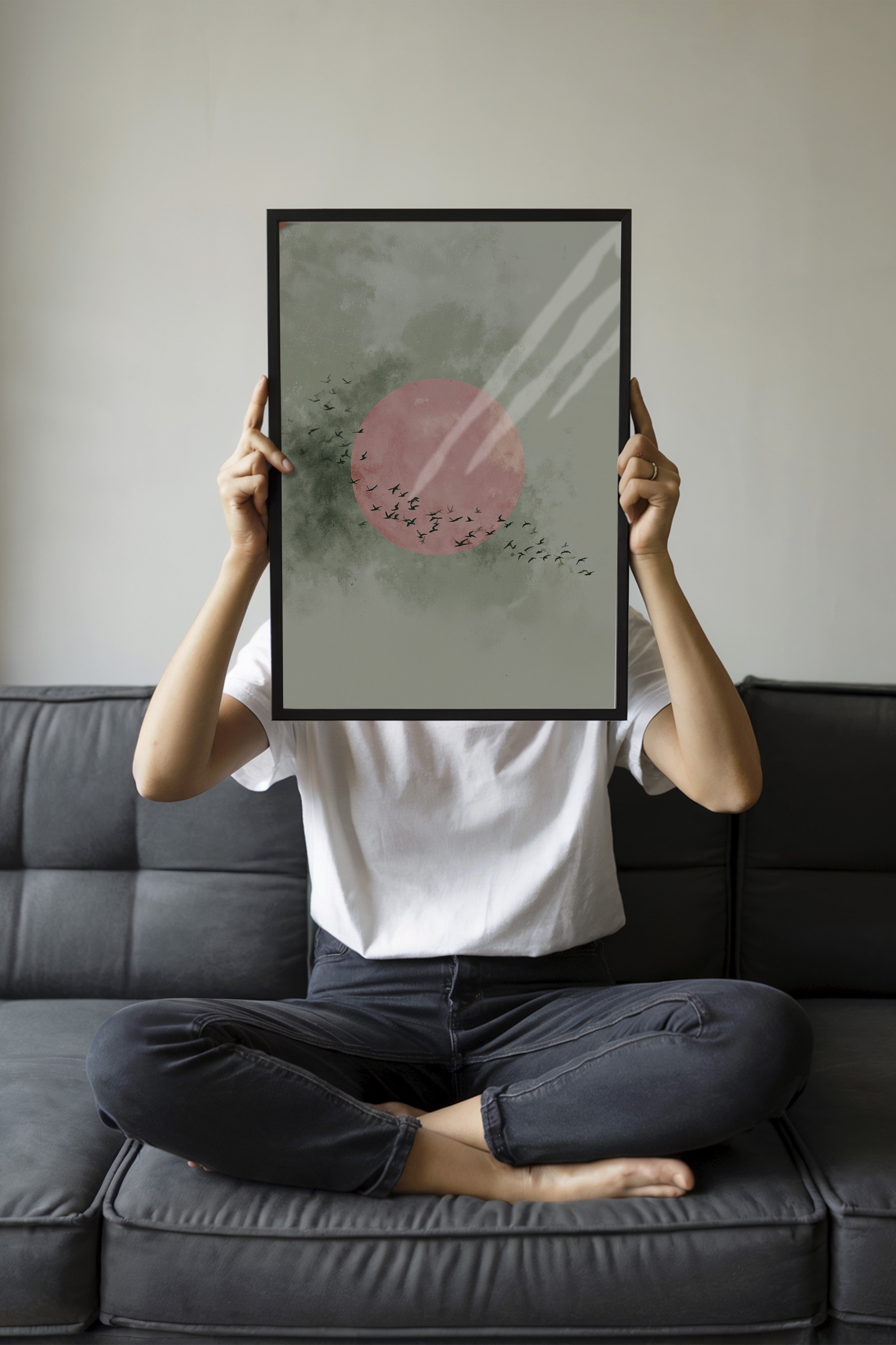 Duvar Tablosu, Siyah Çerçeveli Tablo ve Poster, Ritüel Serisi, Kuş Tablo, NO:115236