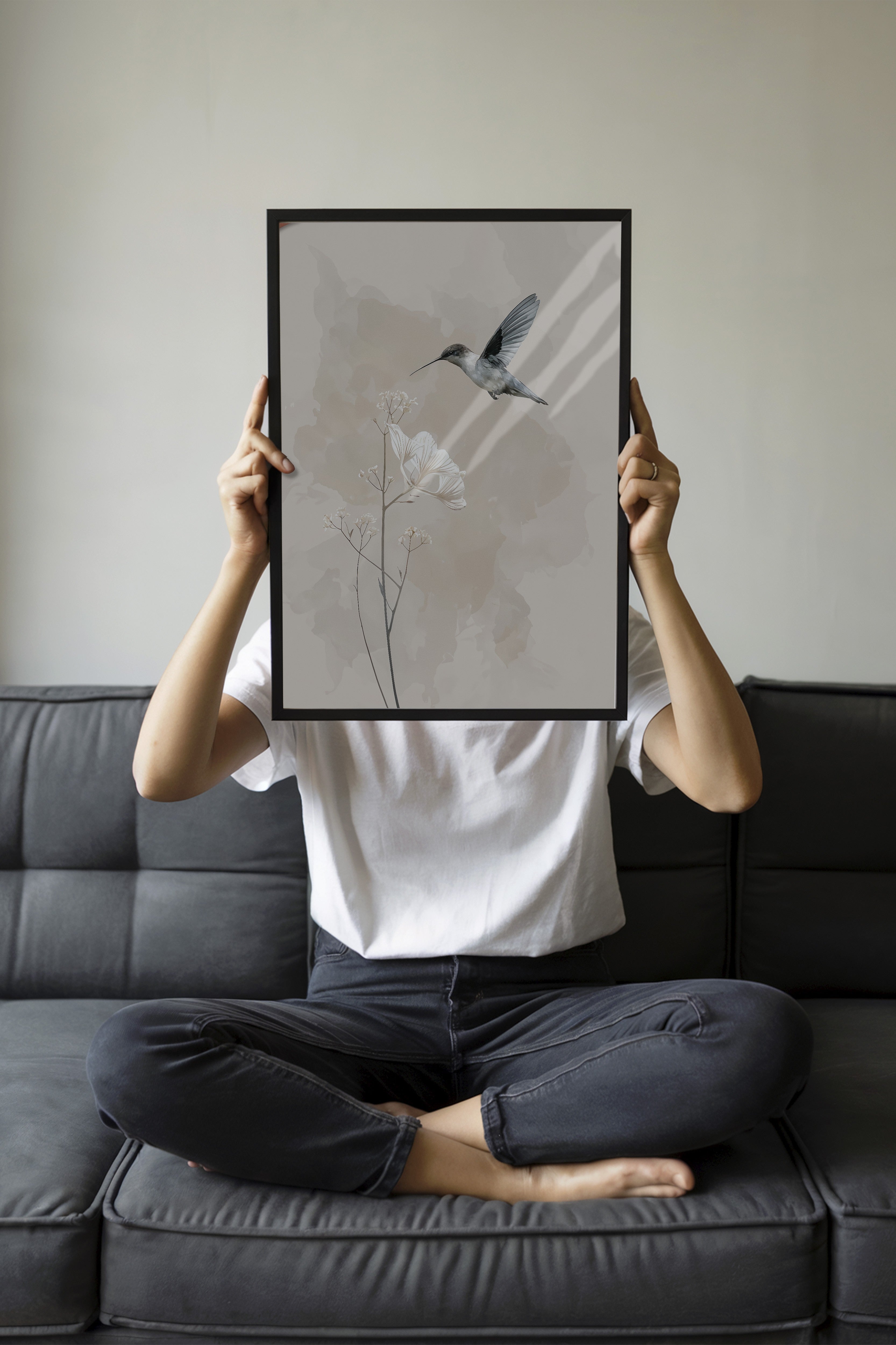 Duvar Tablosu, Siyah Çerçeveli Tablo ve Poster, Ritüel Serisi, Kuş Tablo, NO:115244
