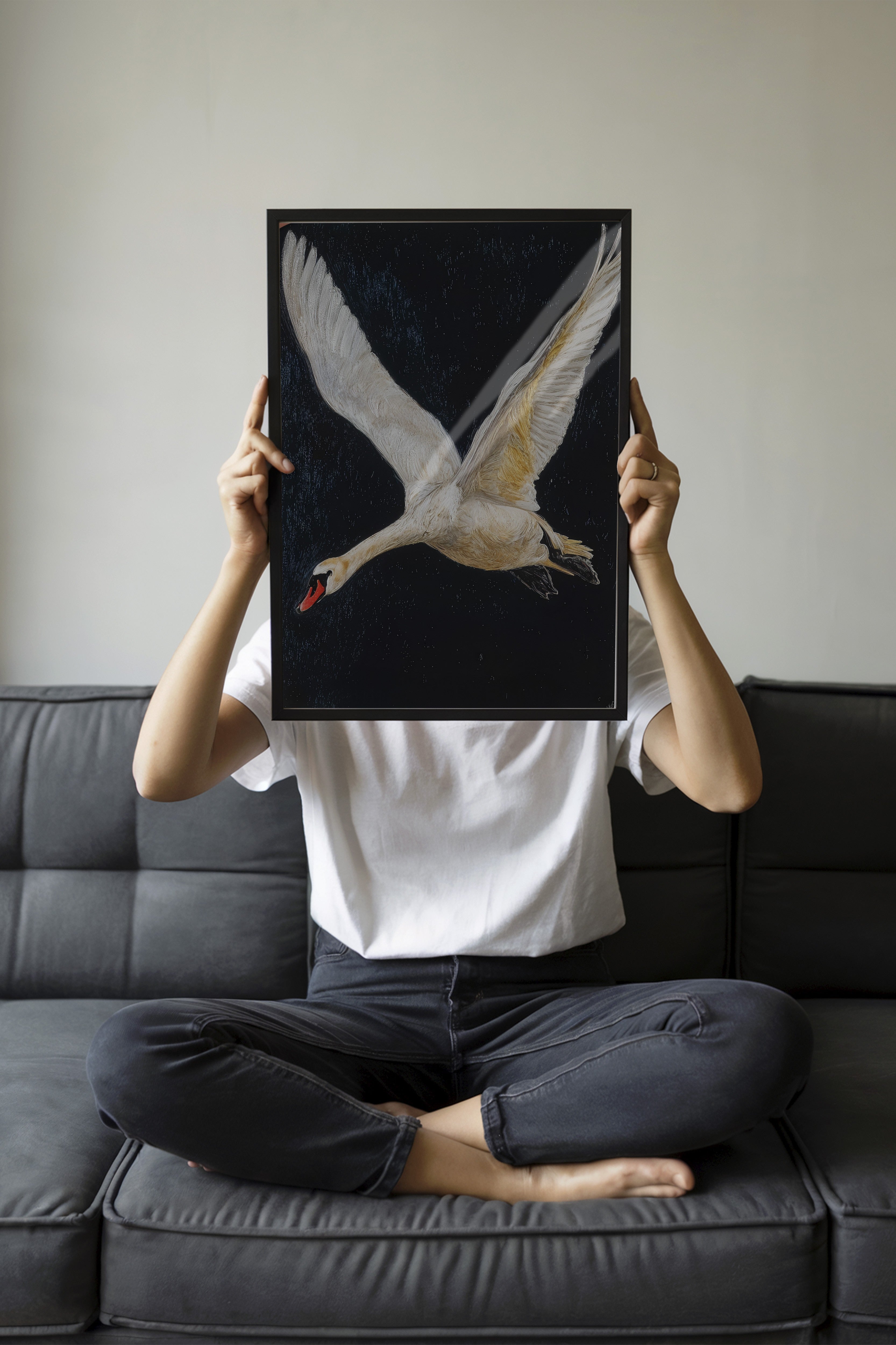 Duvar Tablosu, Siyah Çerçeveli Tablo ve Poster, Ritüel Serisi, Kuş Tablo, NO:115246