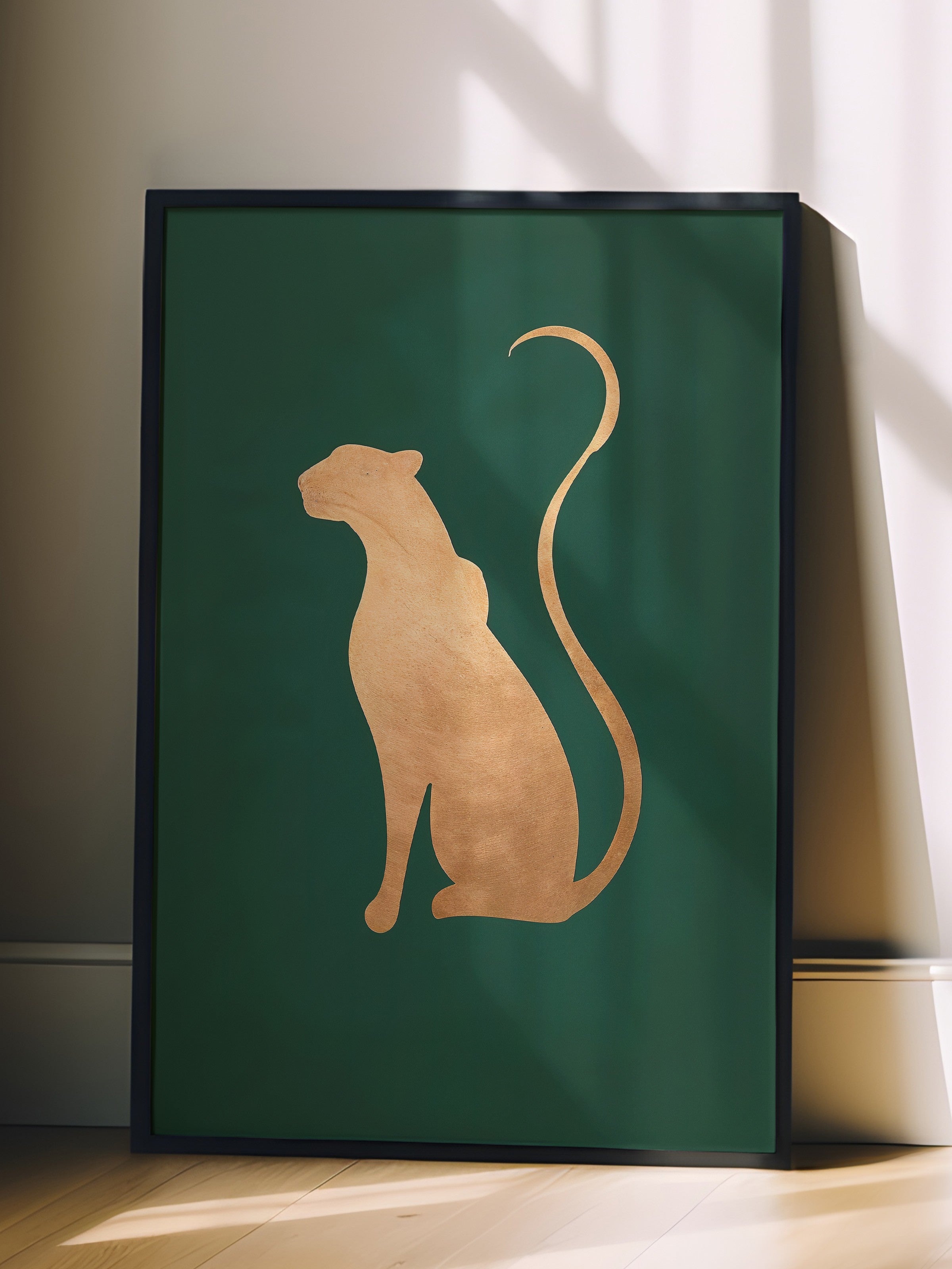 Duvar Tablosu, Siyah Çerçeveli Tablo ve Poster, Ritüel Serisi, Leopar Tablo, NO:115222