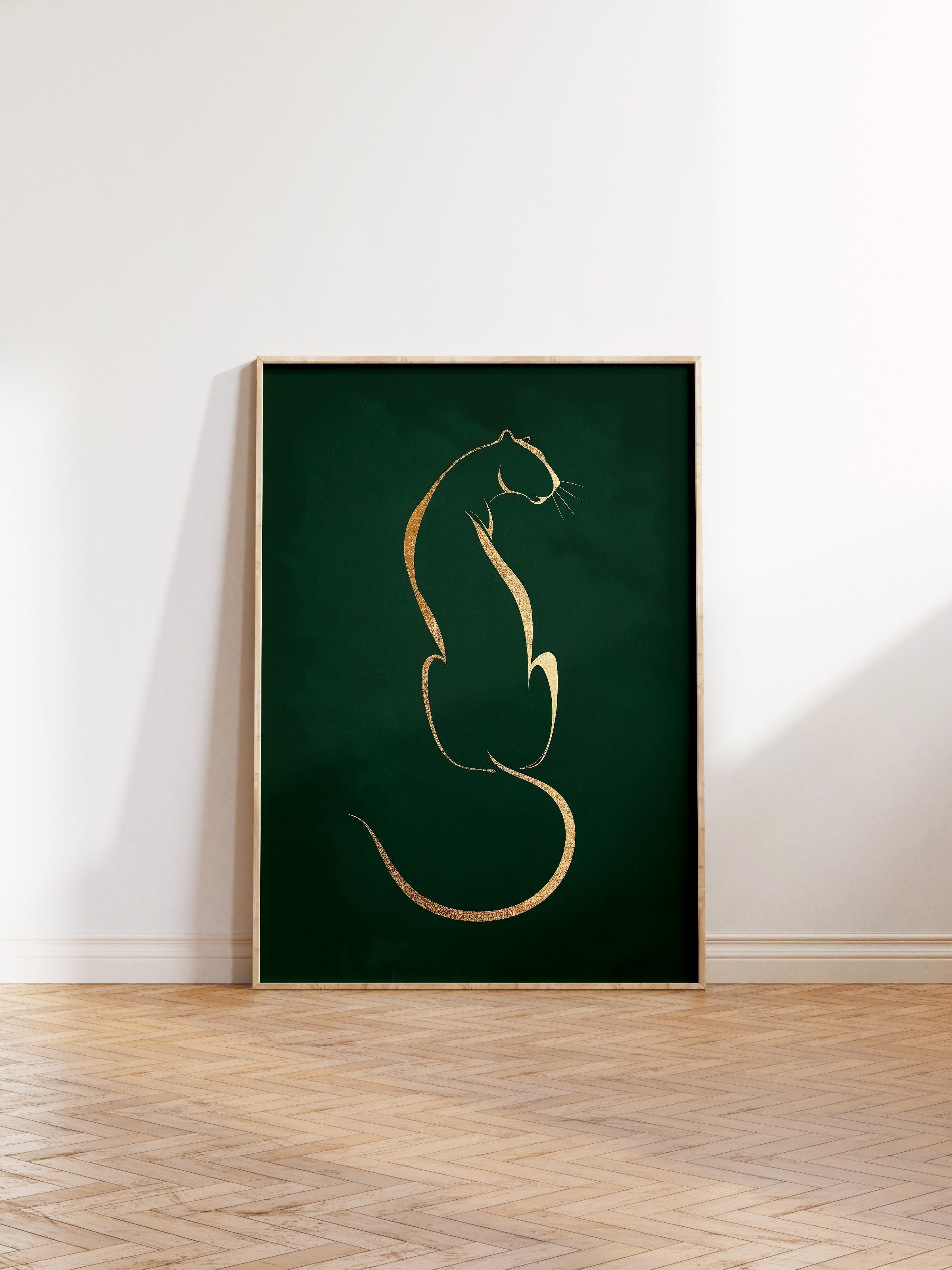 Duvar Tablosu, Ahşap Çerçeveli Tablo ve Poster, Ritüel Serisi, Leopar Tablo, NO:115223