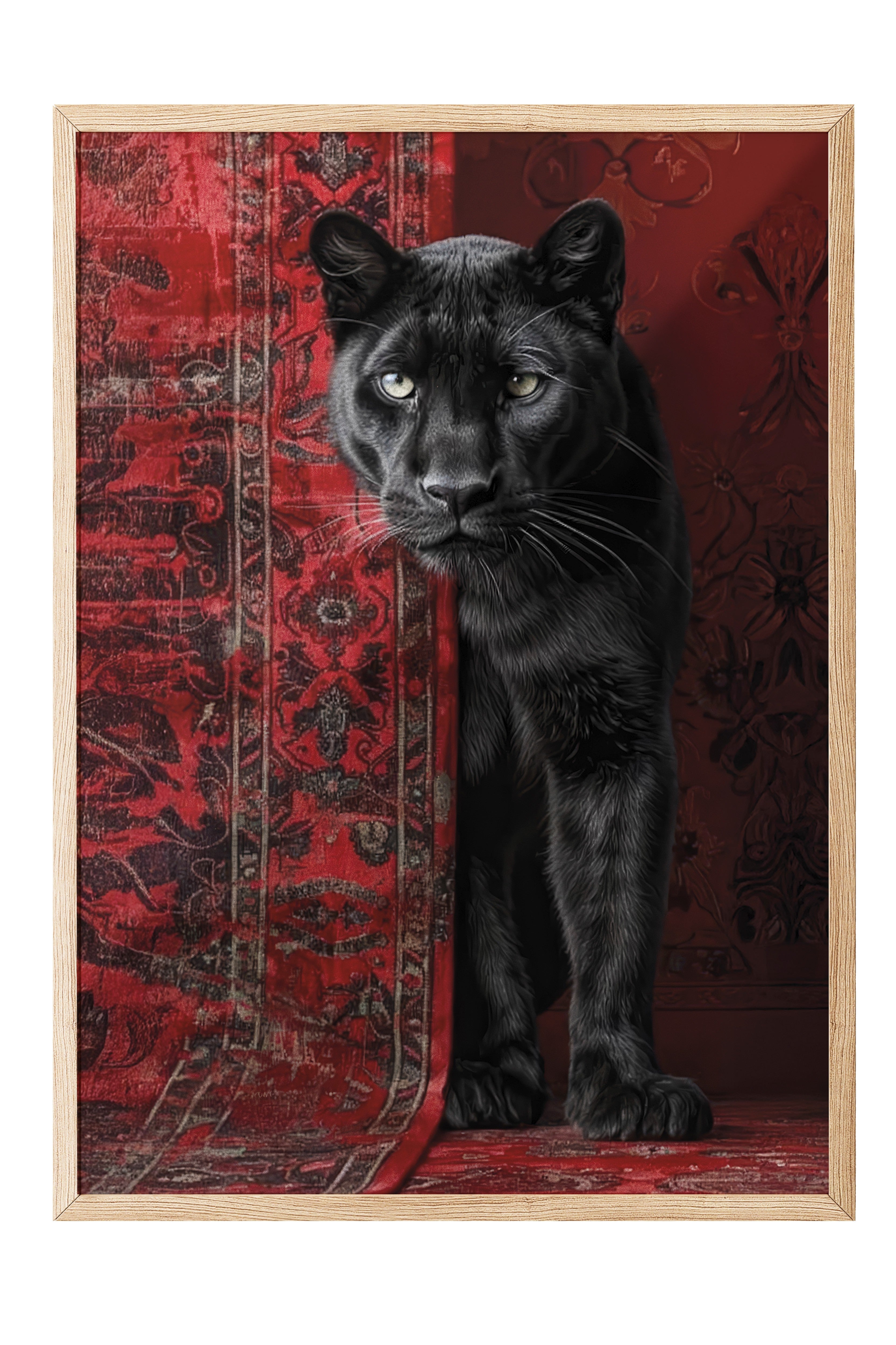 Duvar Tablosu, Ahşap Çerçeveli Tablo ve Poster, Ritüel Serisi, Leopar Tablo, NO:115238