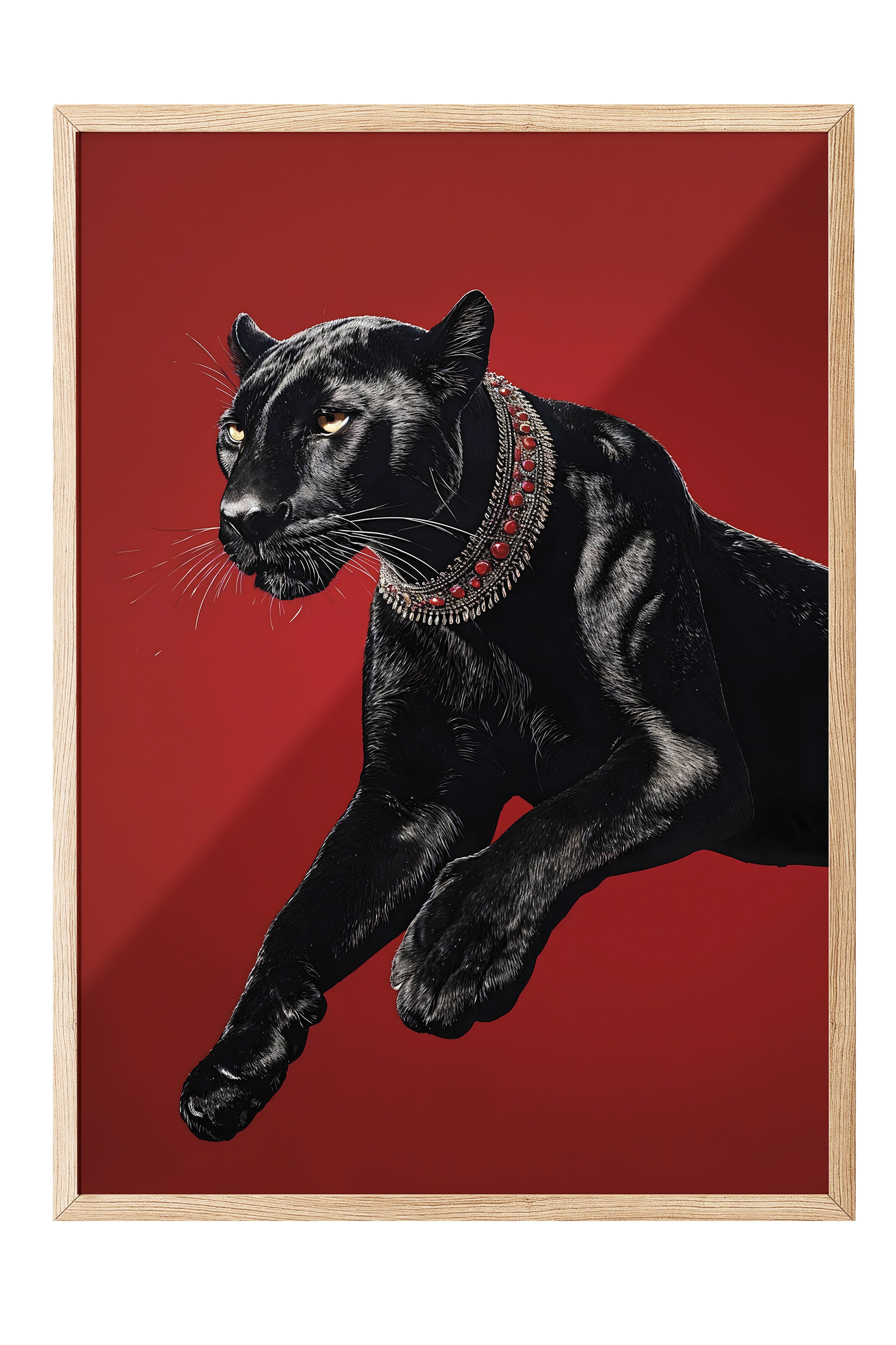 Duvar Tablosu, Ahşap Çerçeveli Tablo ve Poster, Ritüel Serisi, Leopar Tablo, NO:115261