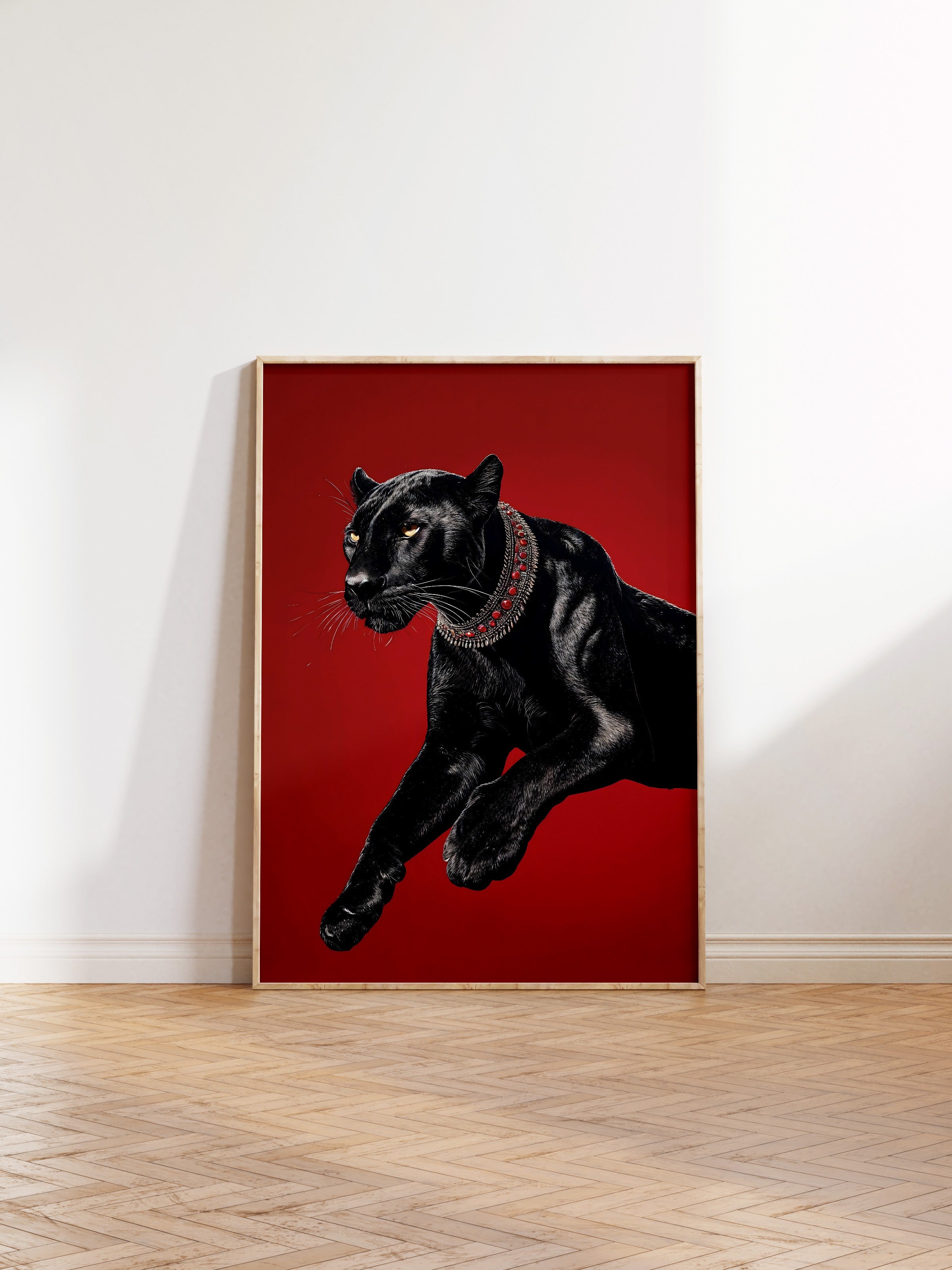 Duvar Tablosu, Ahşap Çerçeveli Tablo ve Poster, Ritüel Serisi, Leopar Tablo, NO:115261
