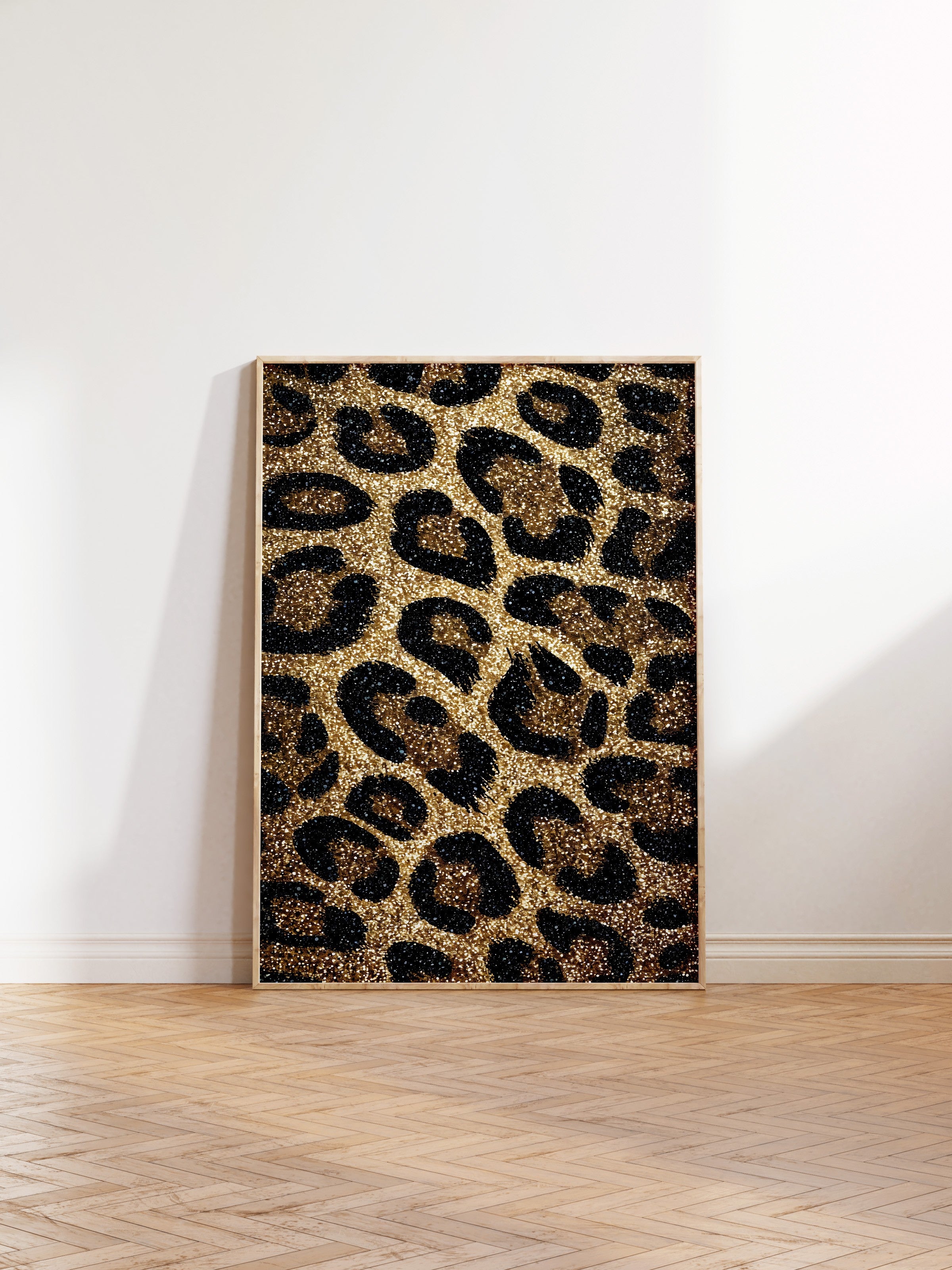 Duvar Tablosu, Ahşap Çerçeveli Tablo ve Poster, Ritüel Serisi, Leopar Tablo, NO:115264