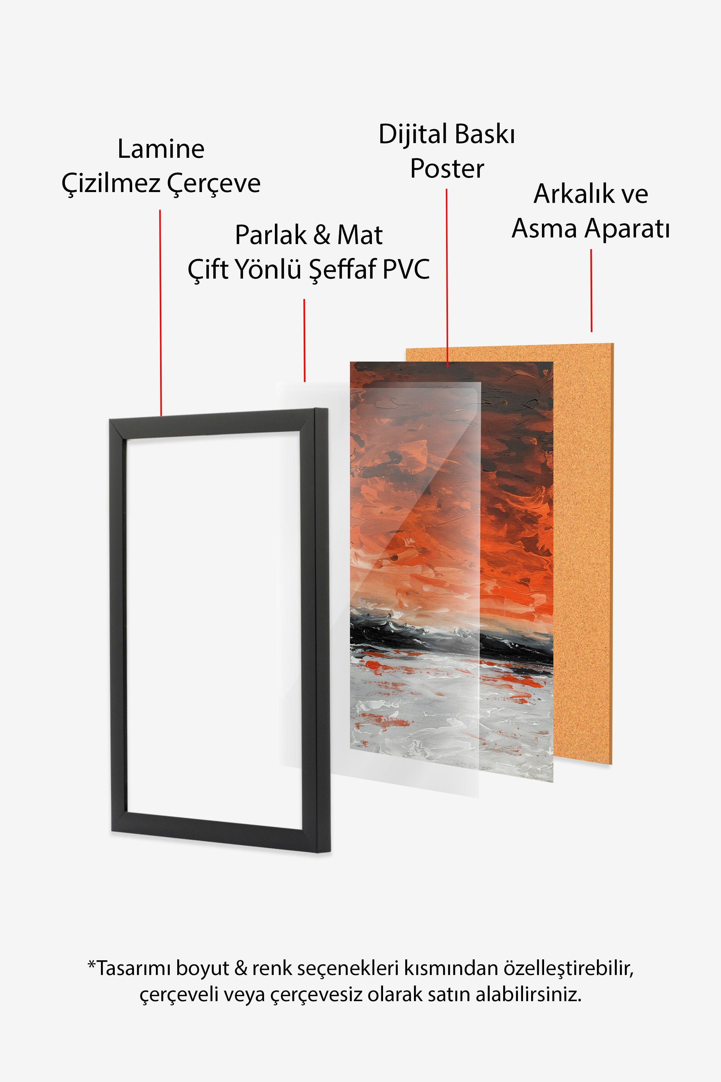 Duvar Tablosu, Siyah Çerçeveli Tablo ve Poster, Ritüel Serisi, Yağlıboya Tablo, NO:115217