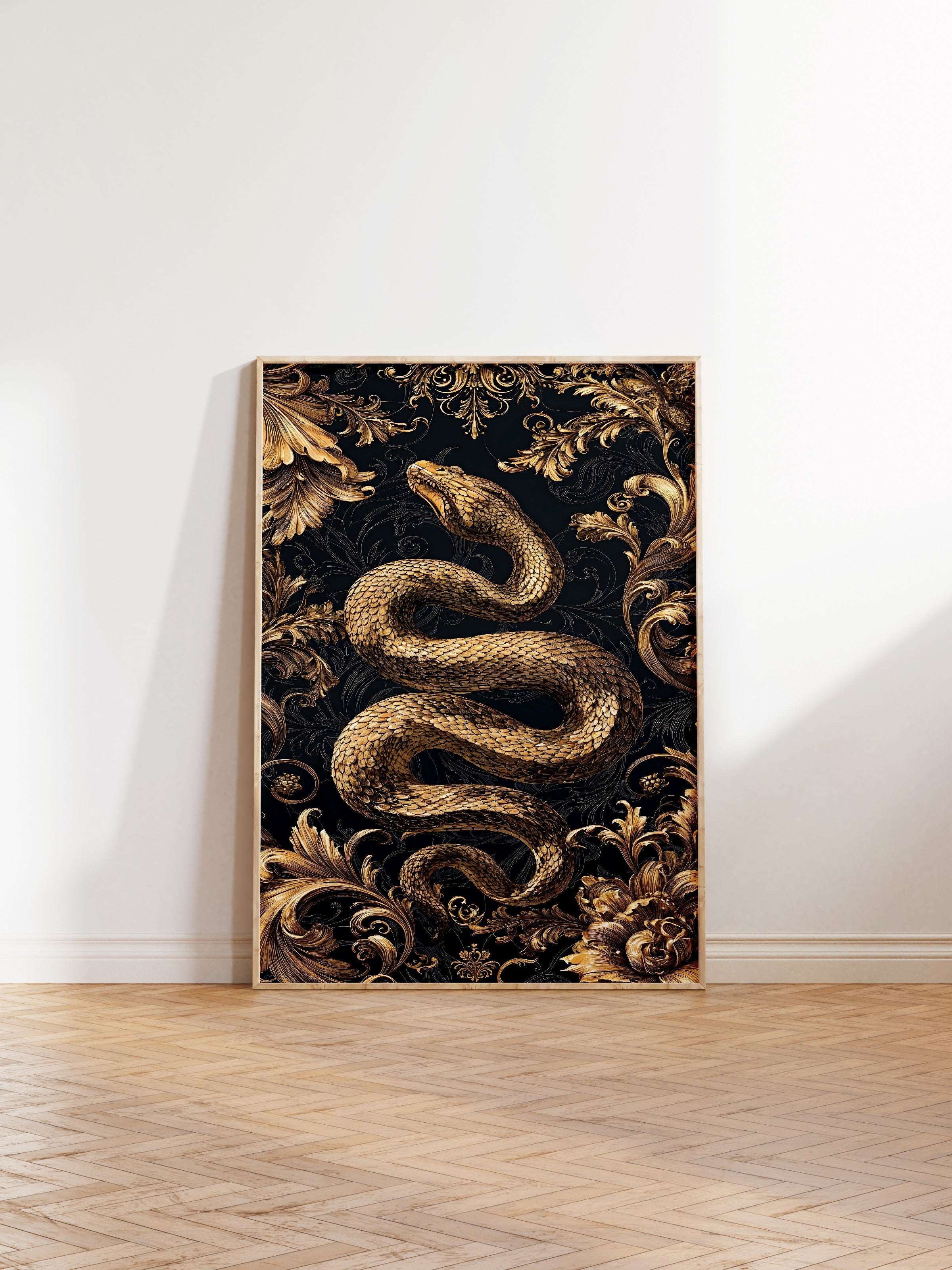 Duvar Tablosu, Ahşap Çerçeveli Tablo ve Poster, Ritüel Serisi, Yılan Tablo, NO:115249