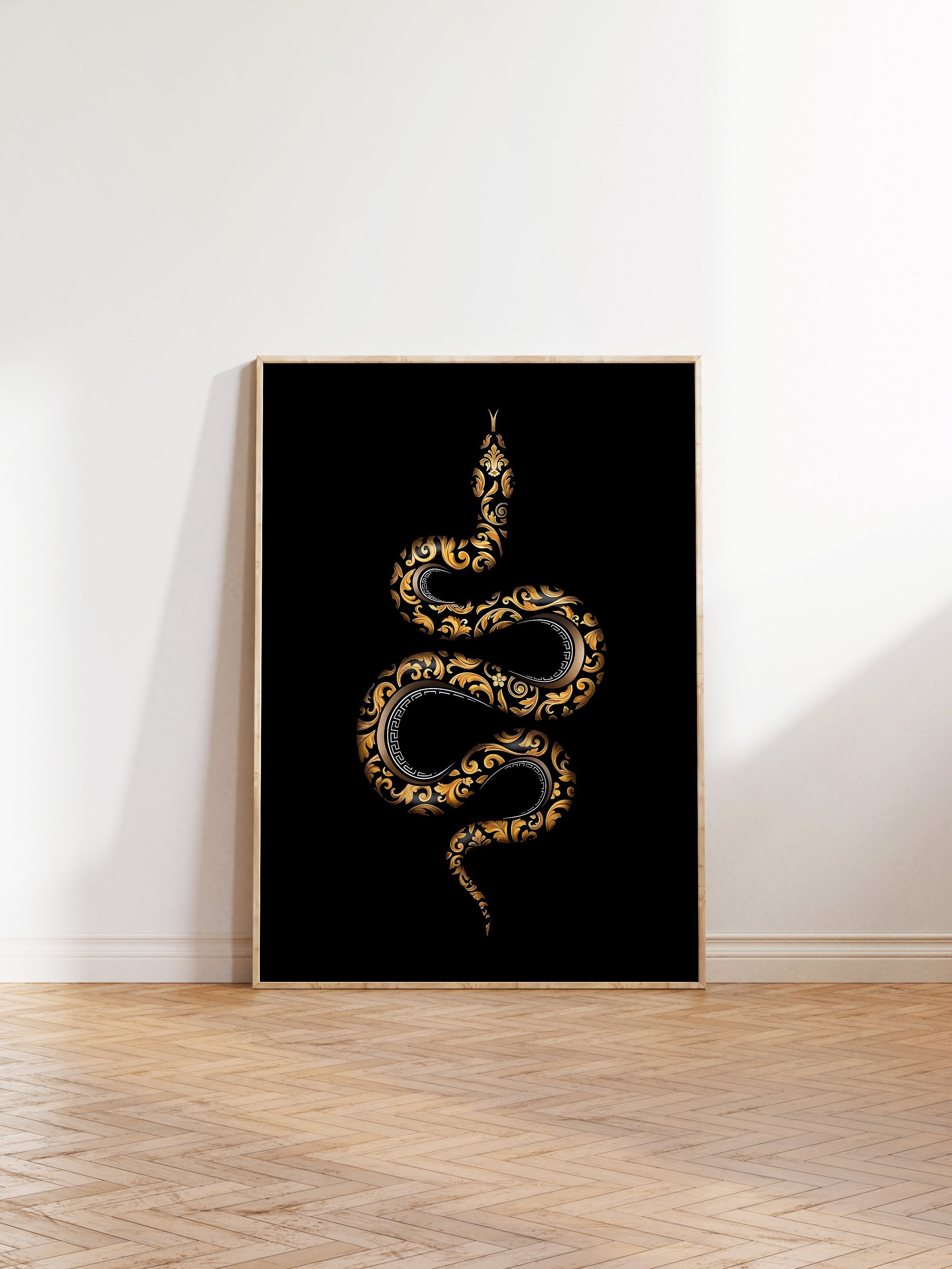 Duvar Tablosu, Ahşap Çerçeveli Tablo ve Poster, Ritüel Serisi, Yılan Tablo, NO:115263