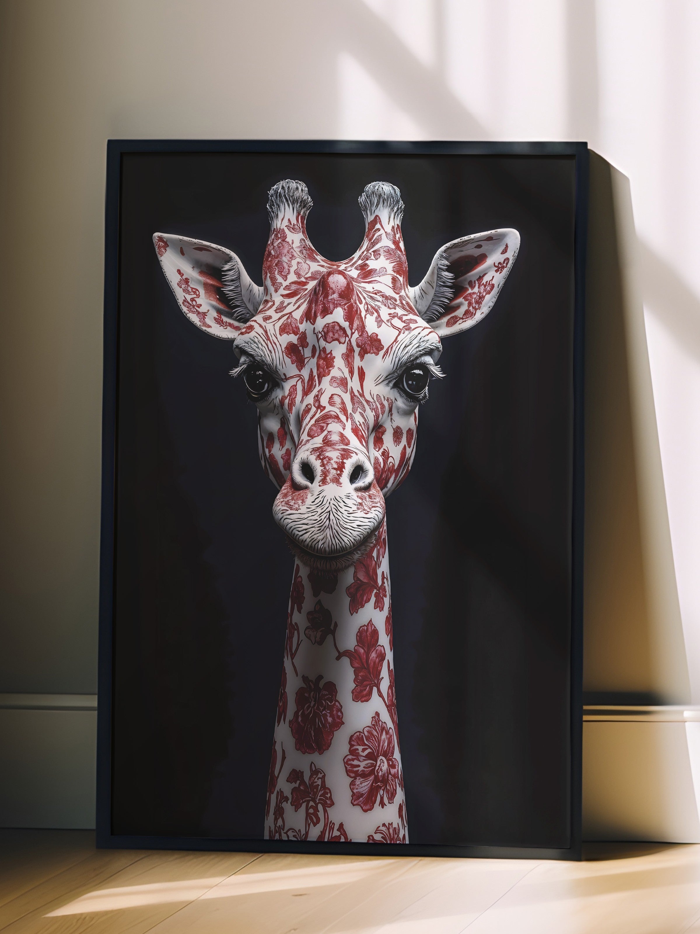 Duvar Tablosu, Siyah Çerçeveli Tablo ve Poster, Ritüel Serisi, Zürafa Tablo, NO:115258