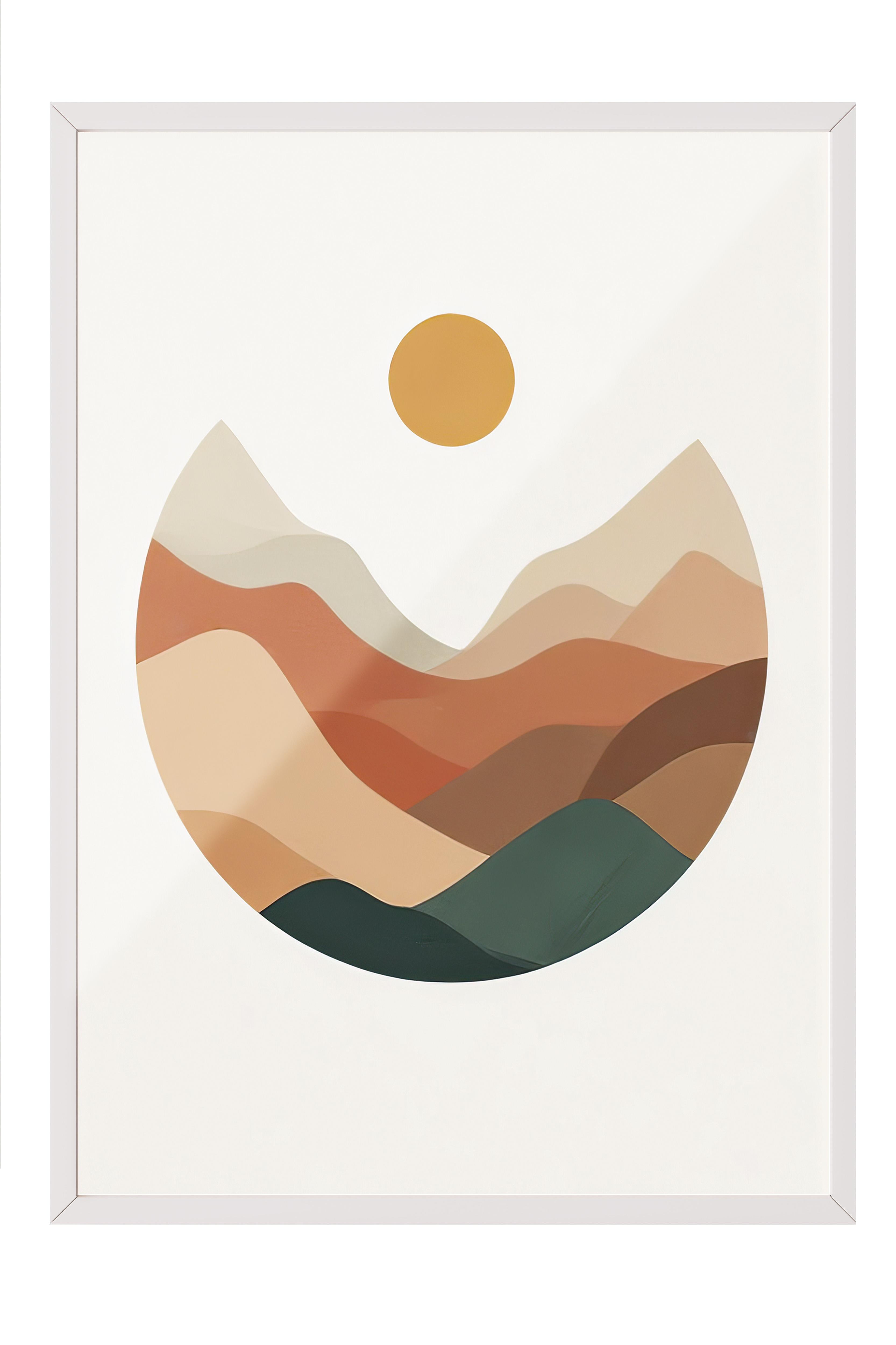 Earth Sphere Çerçeveli Tablo, Beyaz Çerçeve ve Poster, Dikey Duvar Tablosu Comfort Serisi NO:108330