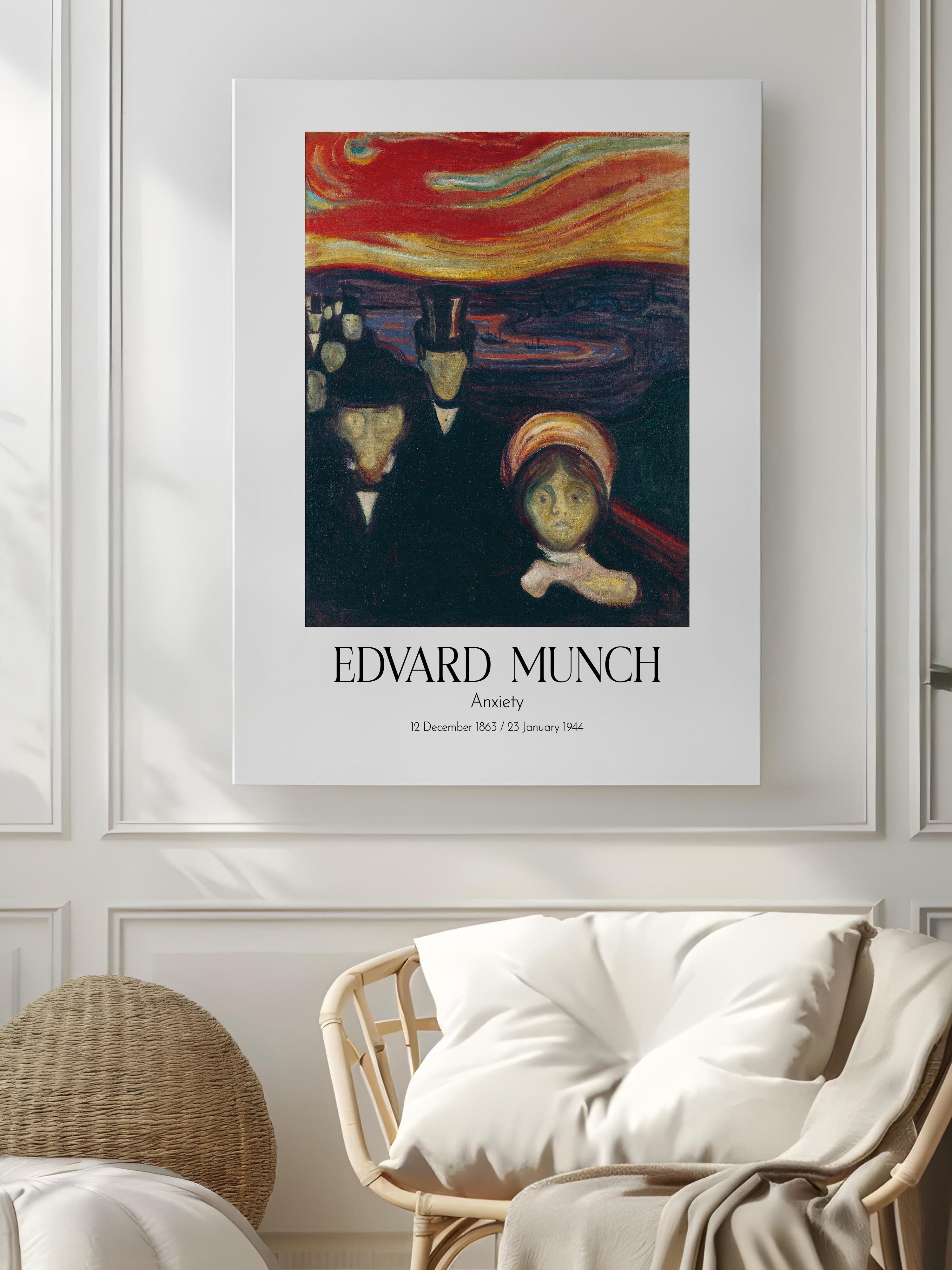 Edvard Munch - Anxiety, Kanvas Tablo, Sanat Serisi NO:111705