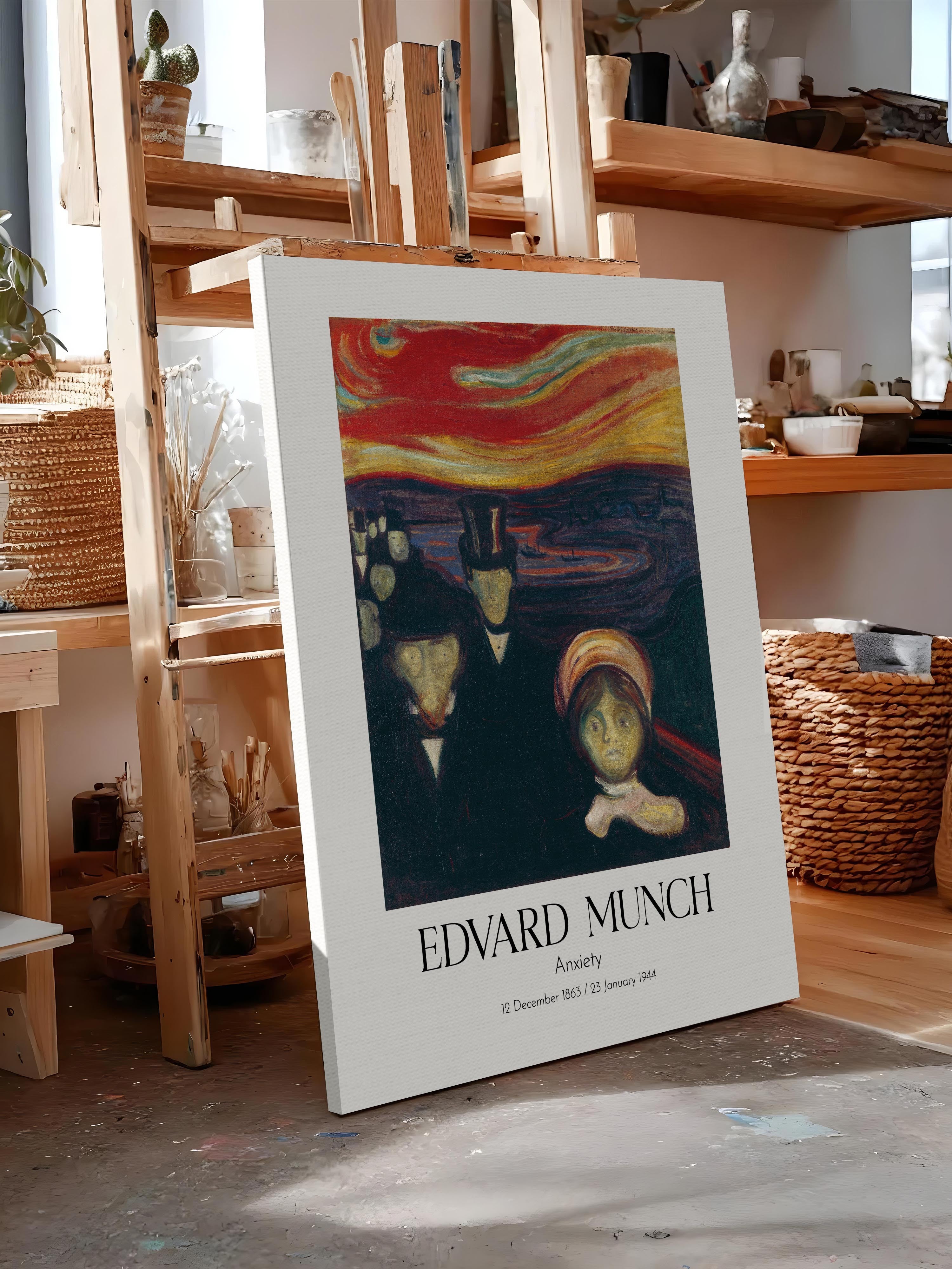 Edvard Munch - Anxiety, Kanvas Tablo, Sanat Serisi NO:111705
