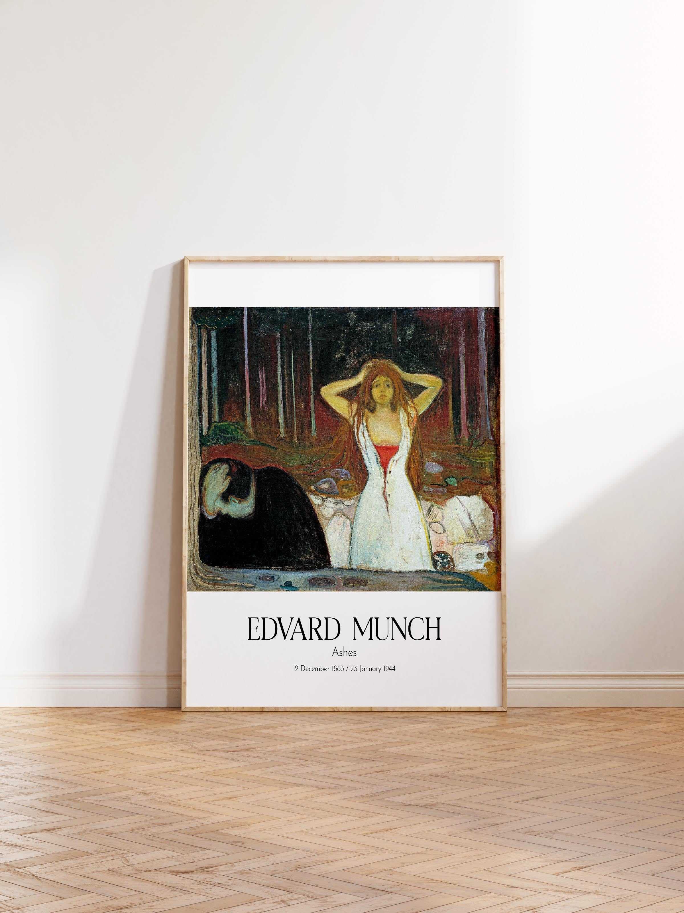 Edvard Munch - Ashes, Ahşap Çerçeveli Tablo, Sanat Serisi NO:111706
