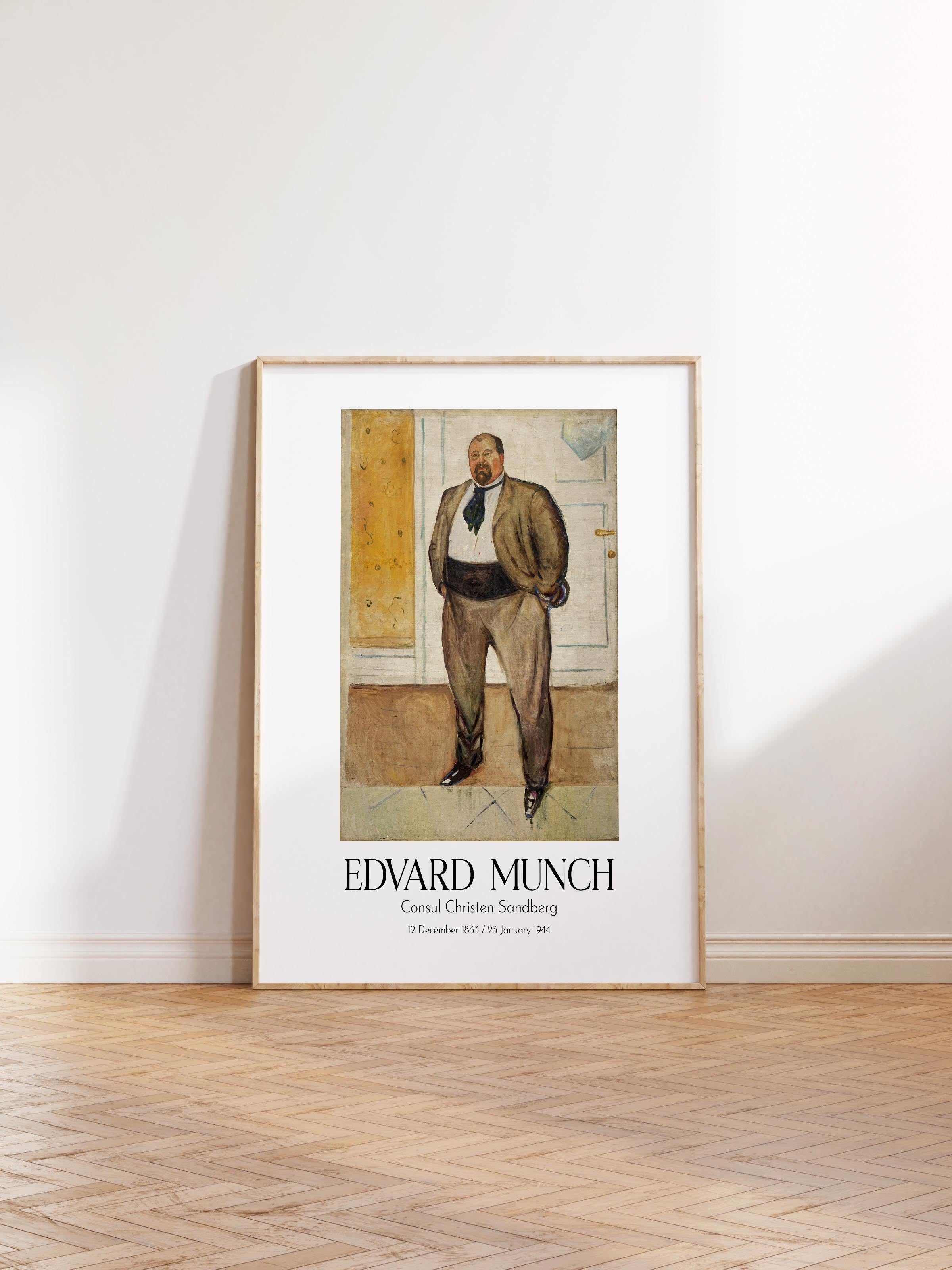 Edvard Munch - Consul Christen Sandberg, Ahşap Çerçeveli Tablo, Sanat Serisi NO:111708