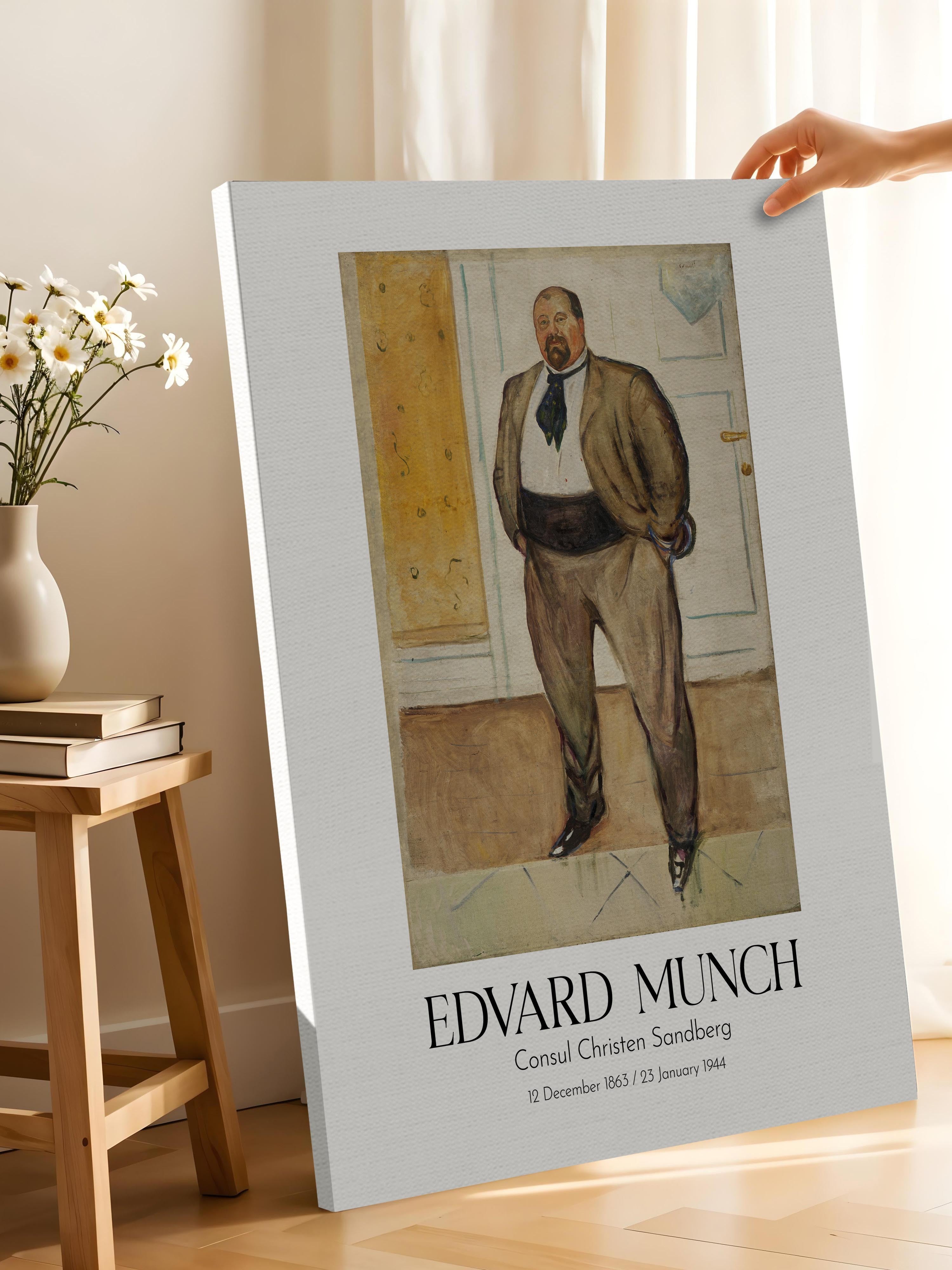 Edvard Munch - Consul Christen Sandberg, Kanvas Tablo, Sanat Serisi NO:111708