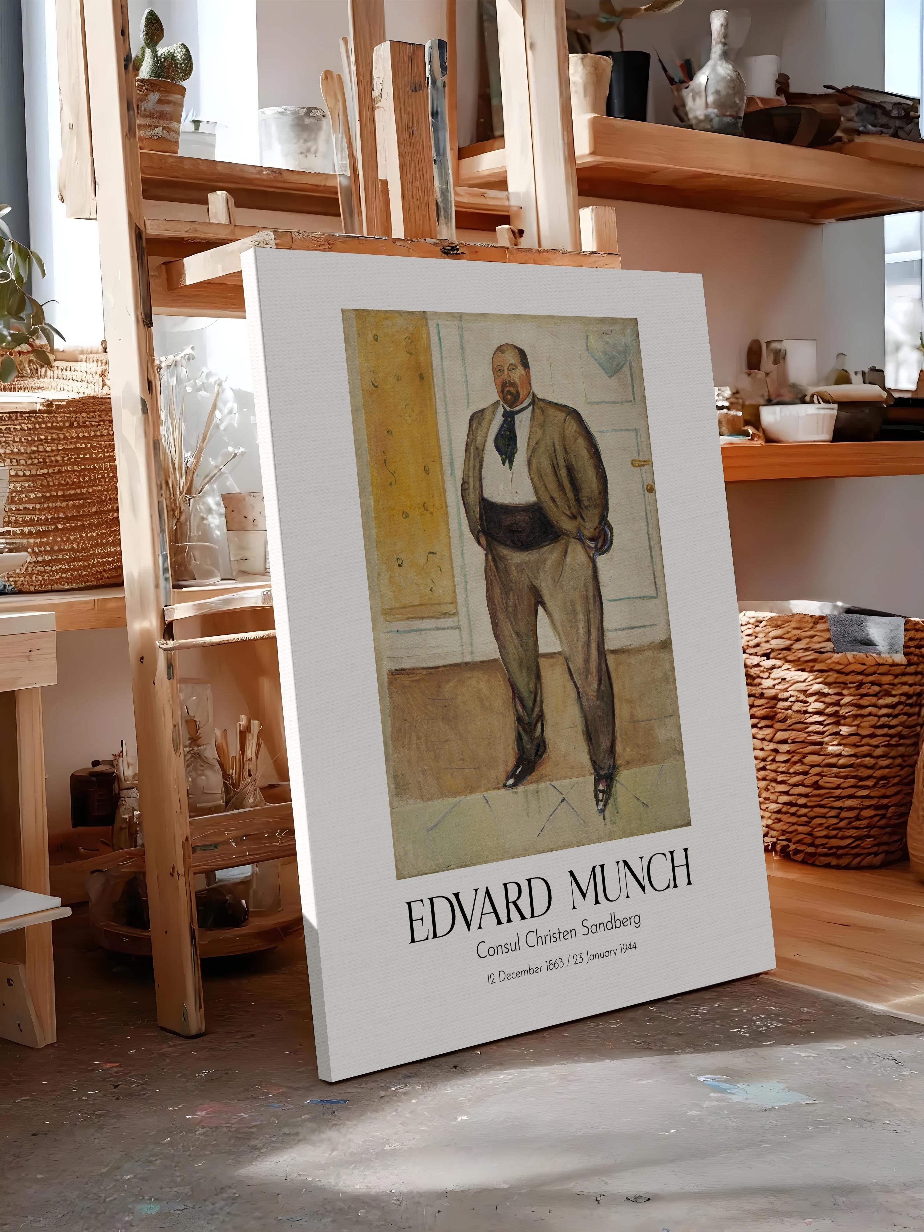 Edvard Munch - Consul Christen Sandberg, Kanvas Tablo, Sanat Serisi NO:111708