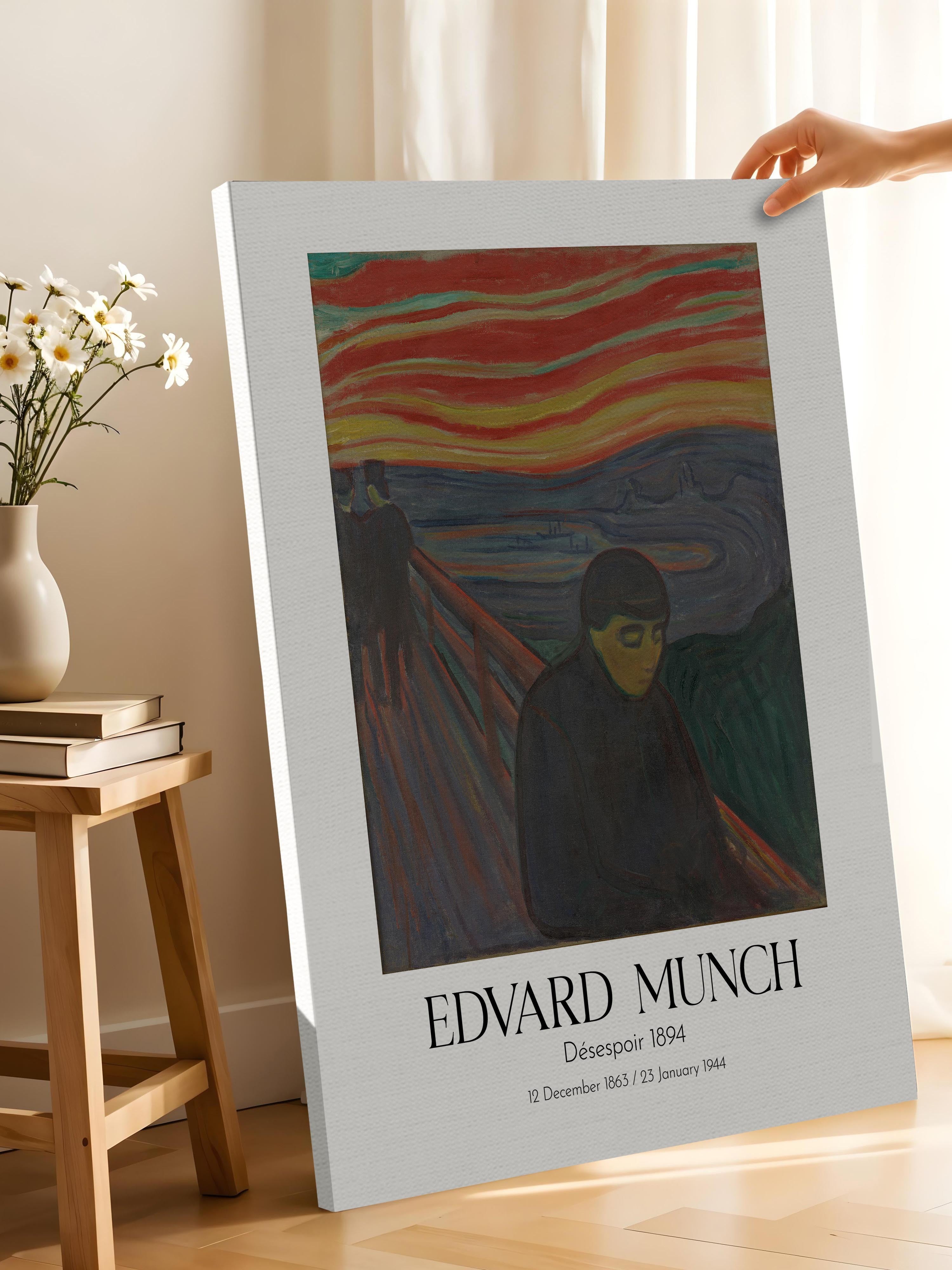 Edvard Munch - Désespoir 1894, Kanvas Tablo, Sanat Serisi NO:111710