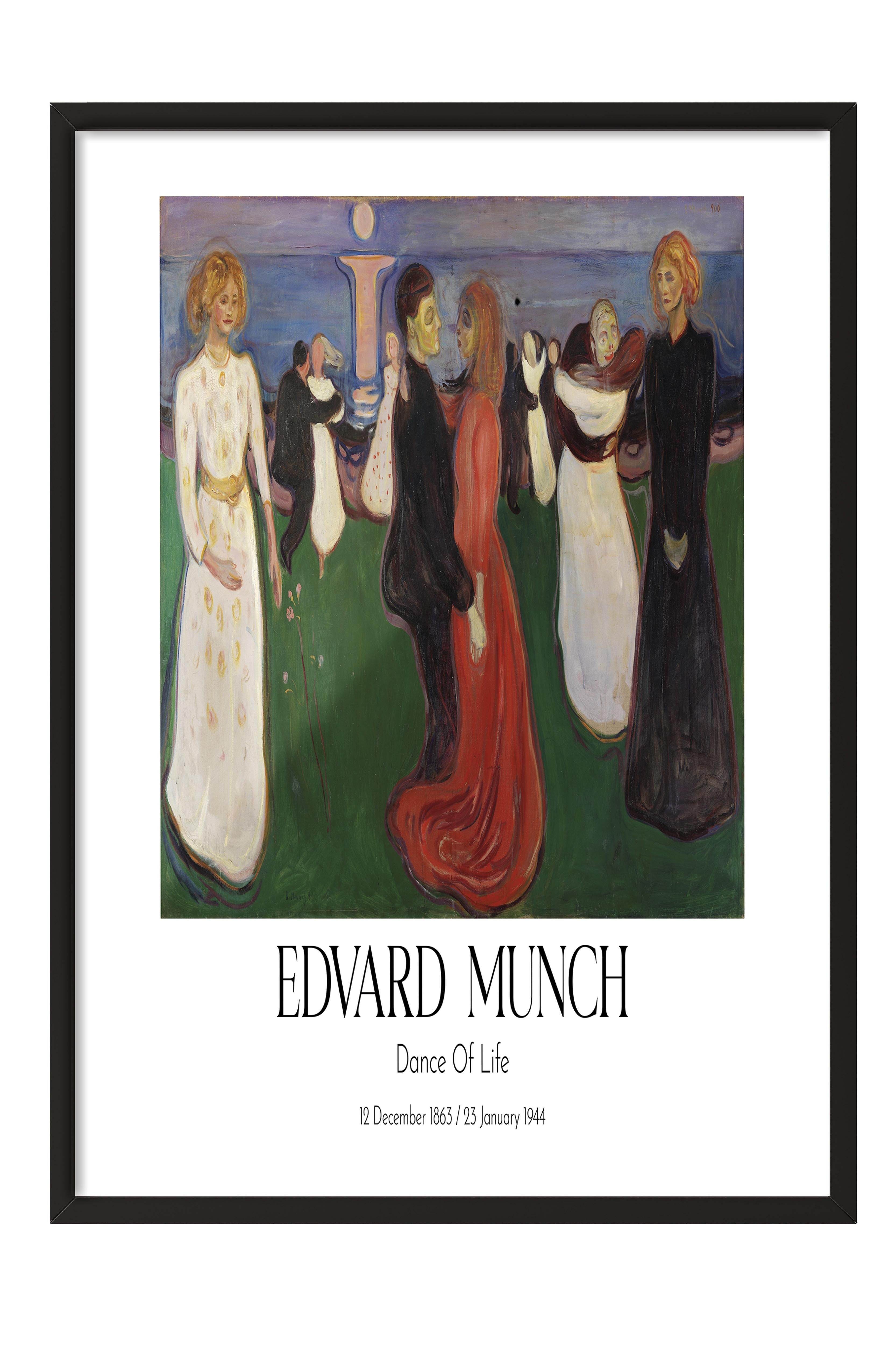 Edvard Munch - Dance Of Life, Siyah Çerçeveli Tablo, Sanat Serisi NO:111738