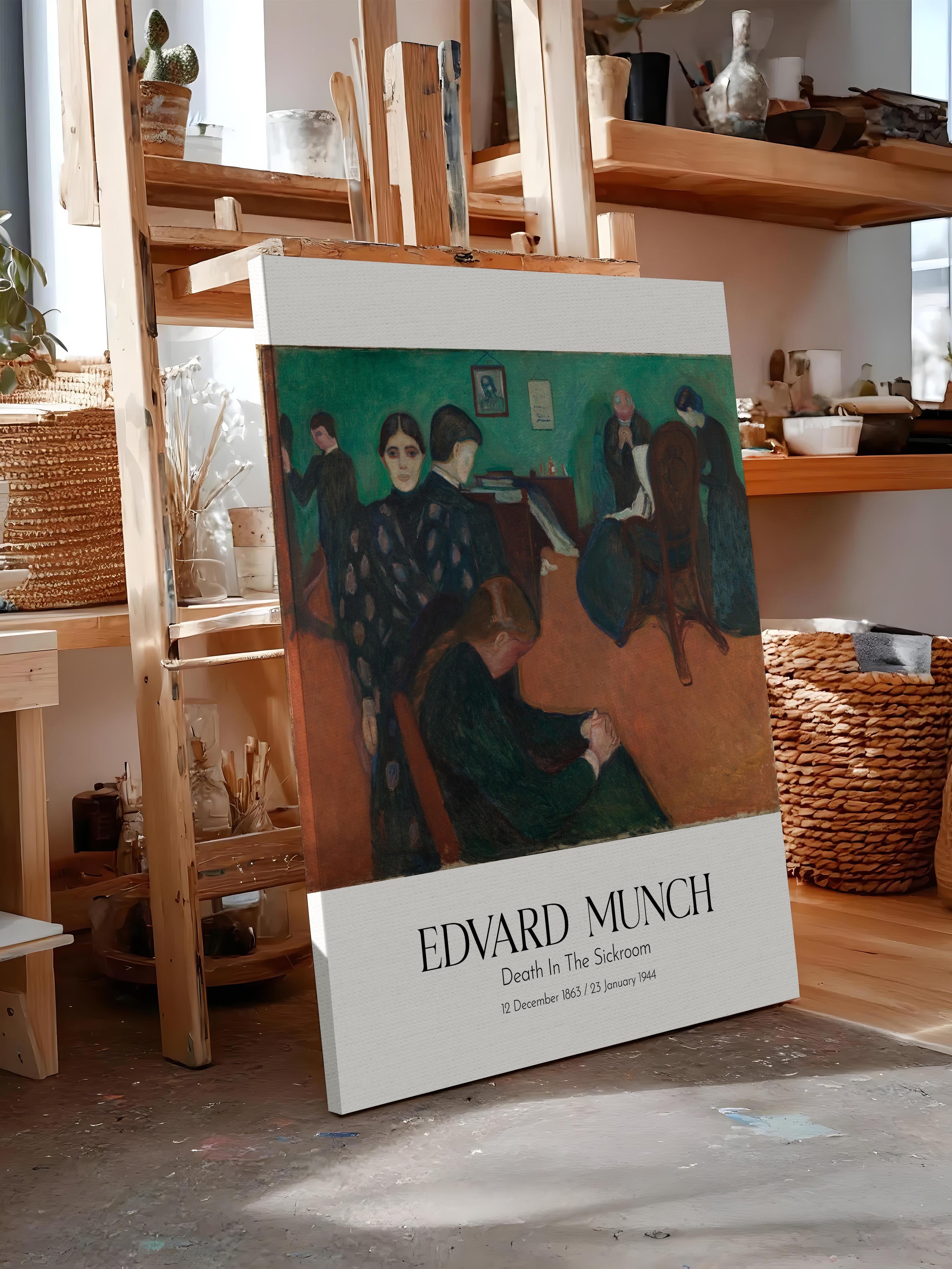 Edvard Munch - Death In The Sickroom, Kanvas Tablo, Sanat Serisi NO:111709