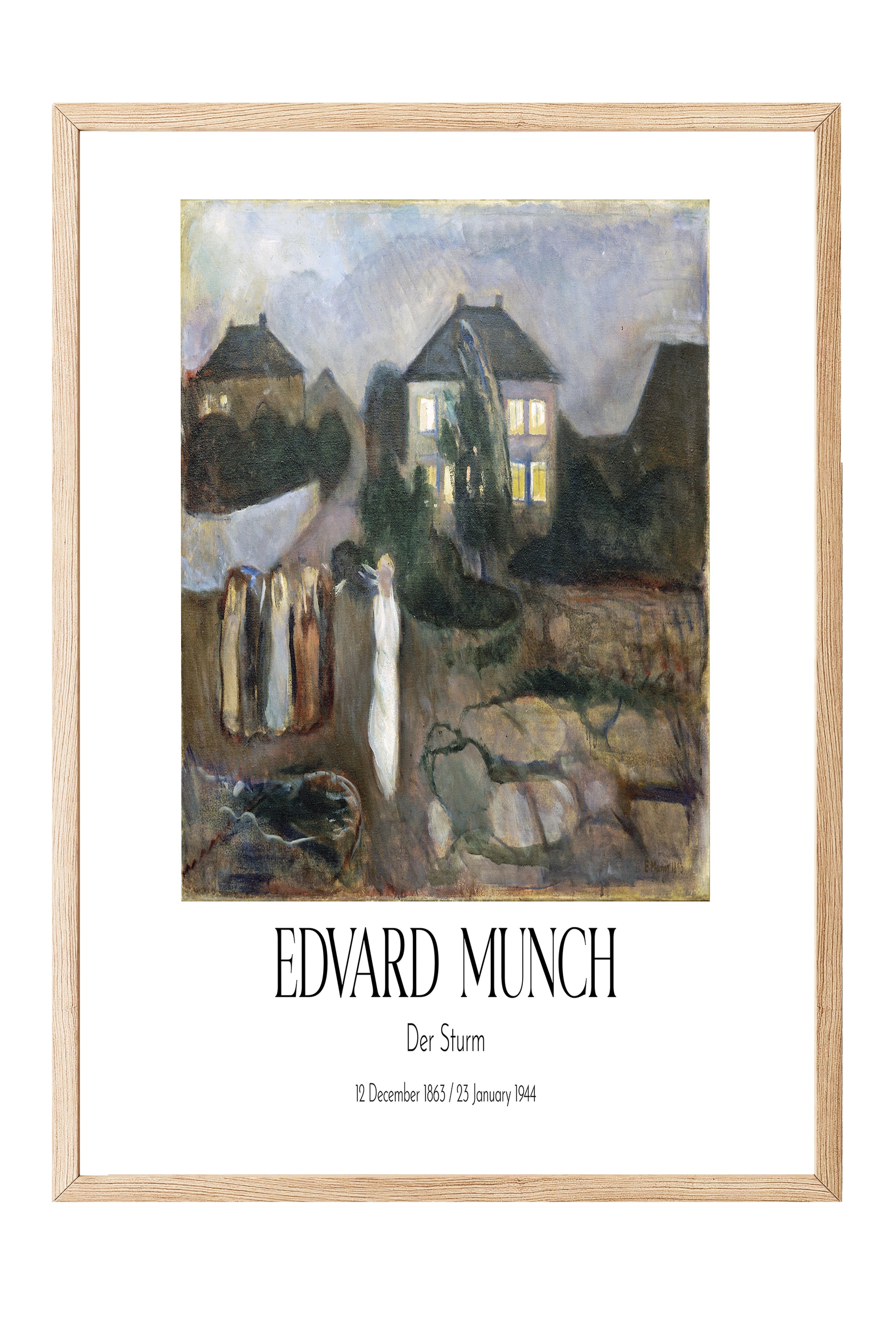 Edvard Munch - Der Sturm, Ahşap Çerçeveli Tablo, Sanat Serisi NO:111739