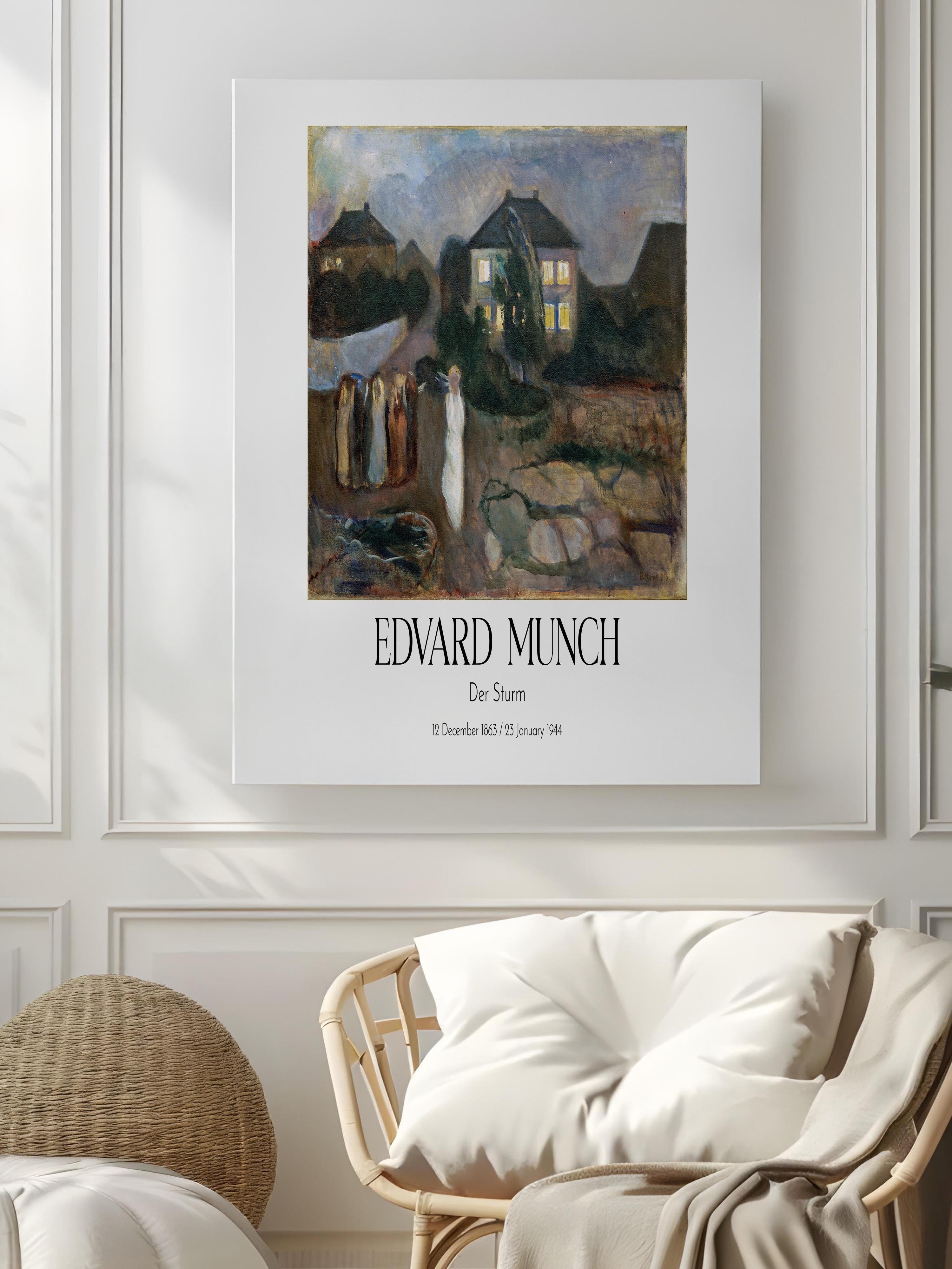 Edvard Munch - Der Sturm, Kanvas Tablo, Sanat Serisi NO:111739