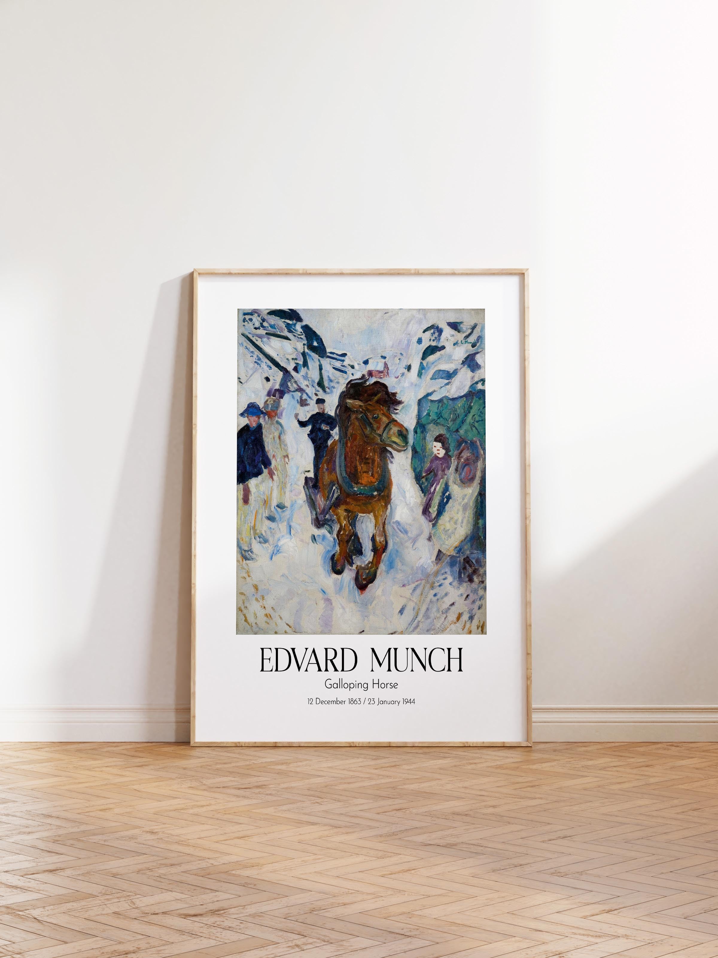 Edvard Munch - Galloping Horse, Ahşap Çerçeveli Tablo, Sanat Serisi NO:111711