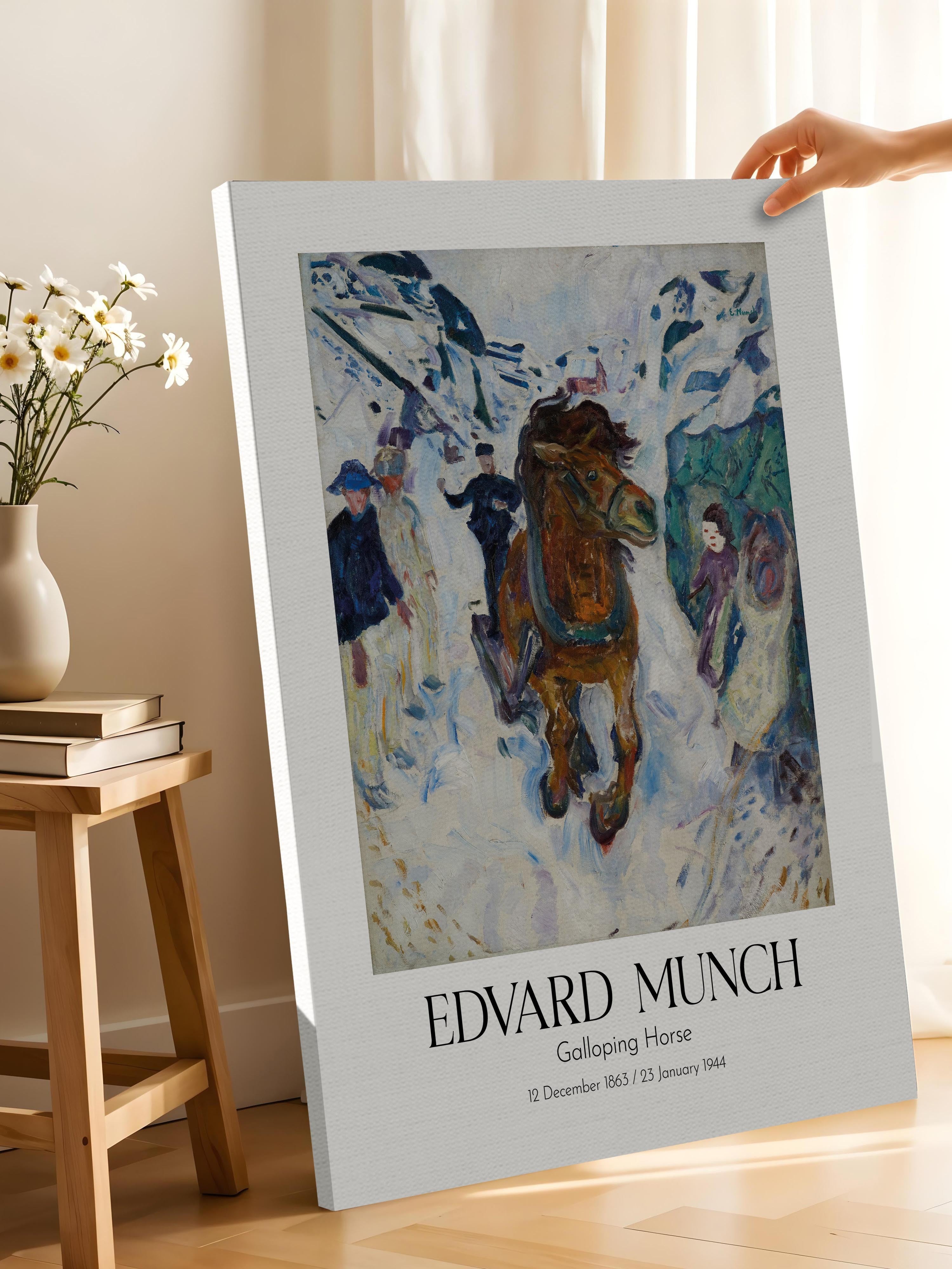 Edvard Munch - Galloping Horse, Kanvas Tablo, Sanat Serisi NO:111711