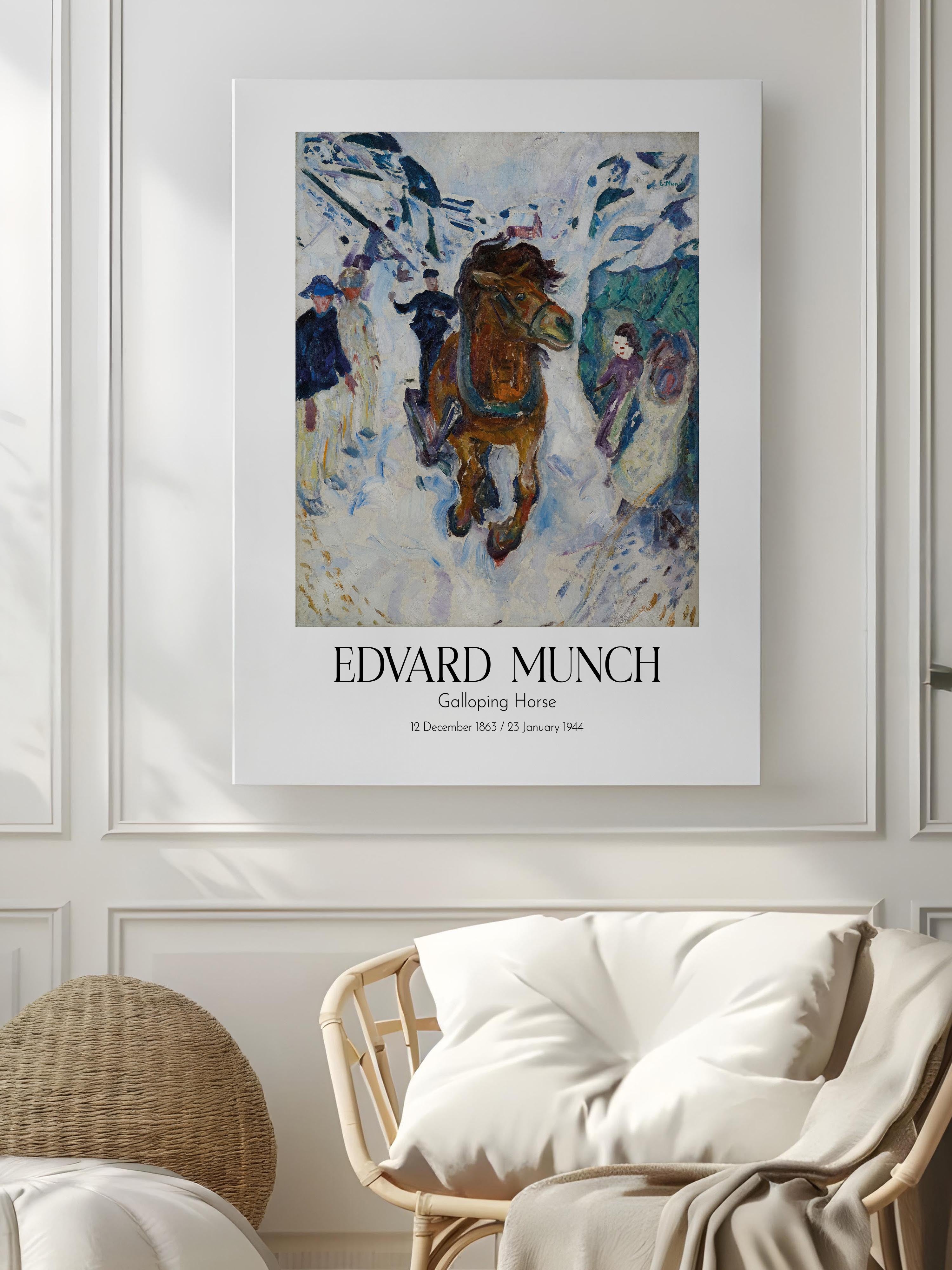 Edvard Munch - Galloping Horse, Kanvas Tablo, Sanat Serisi NO:111711