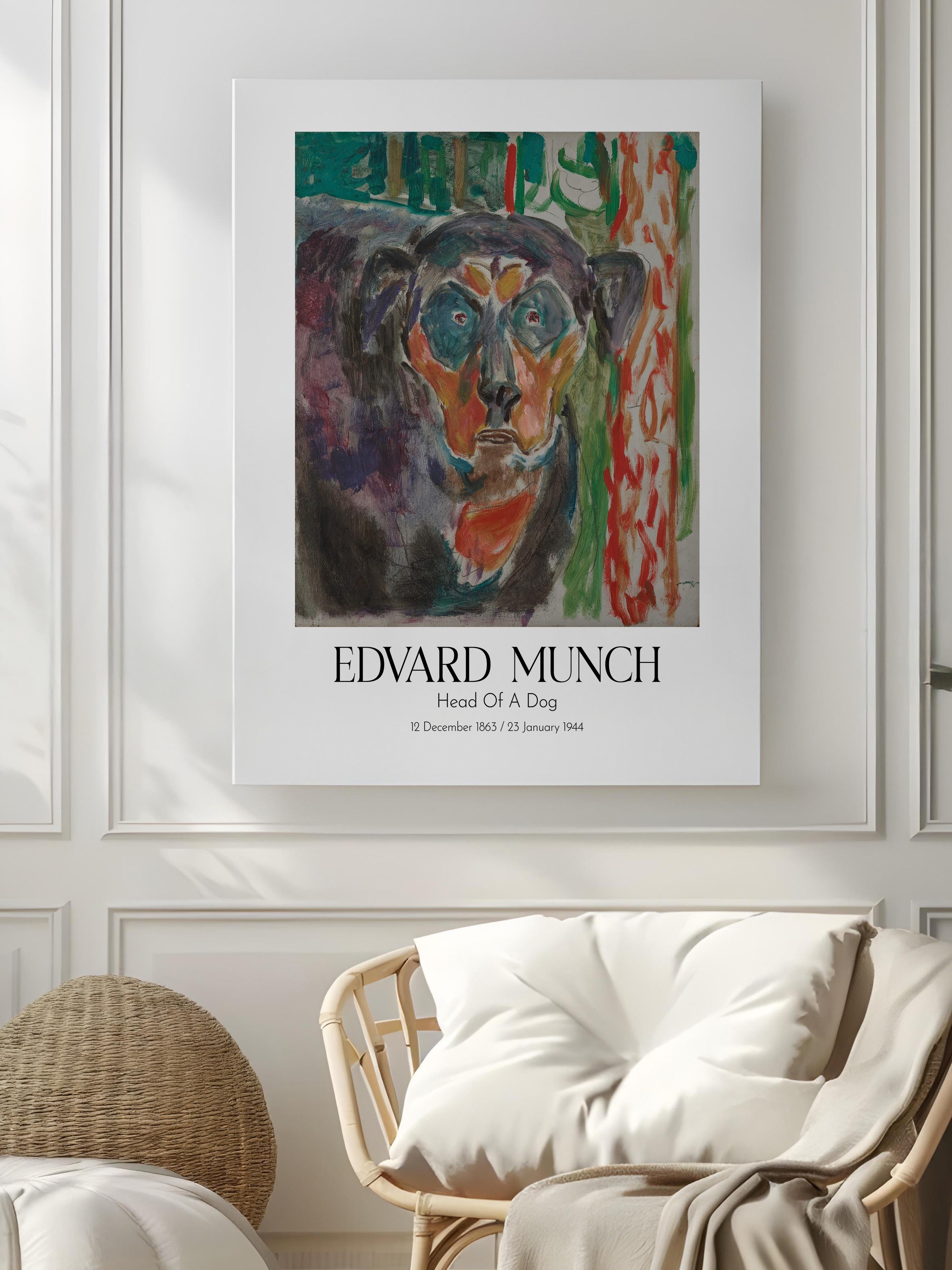 Edvard Munch - Head Of A Dog, Kanvas Tablo, Sanat Serisi NO:111713