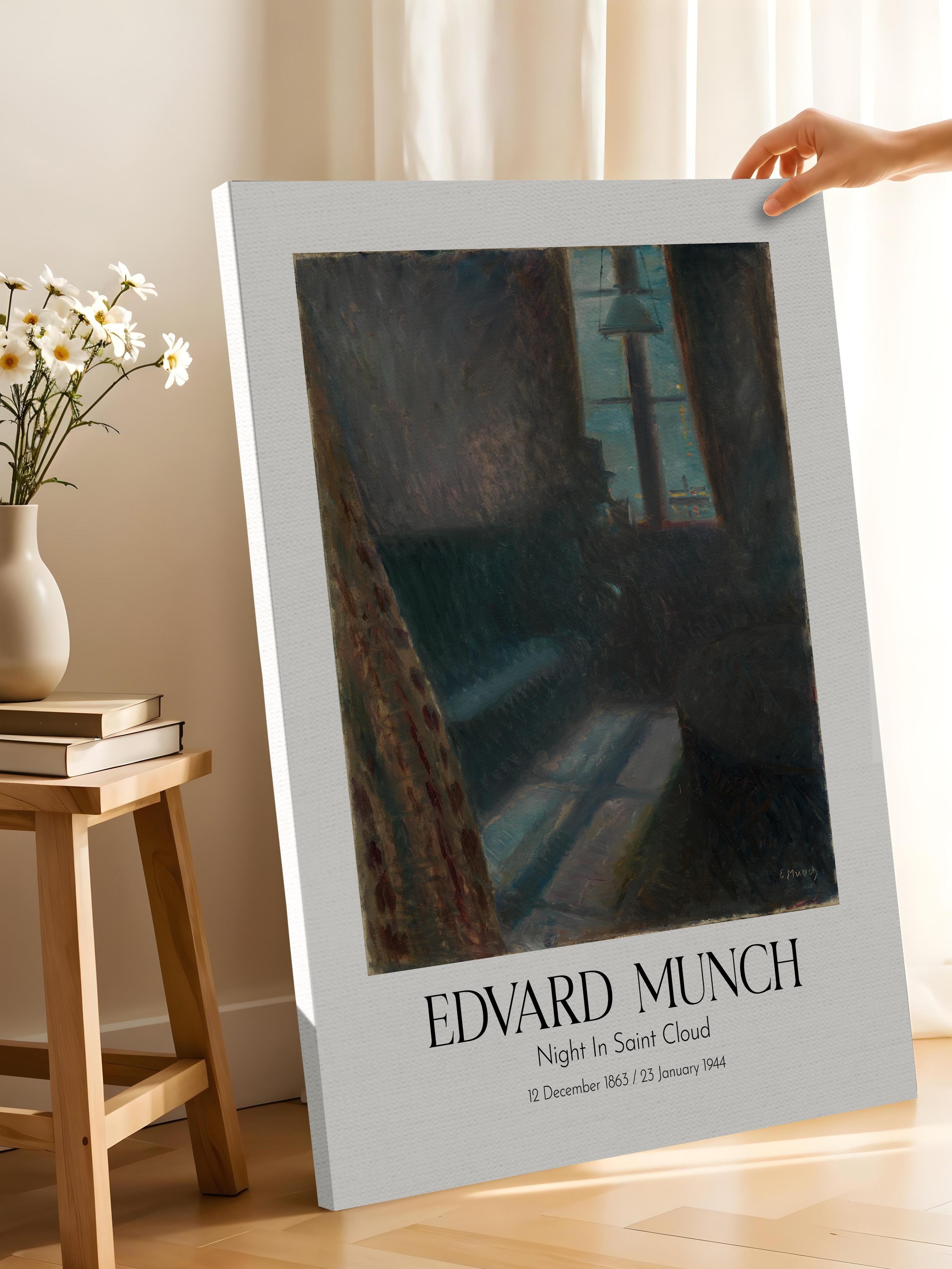 Edvard Munch - Night In Saint Cloud, Kanvas Tablo, Sanat Serisi NO:111715