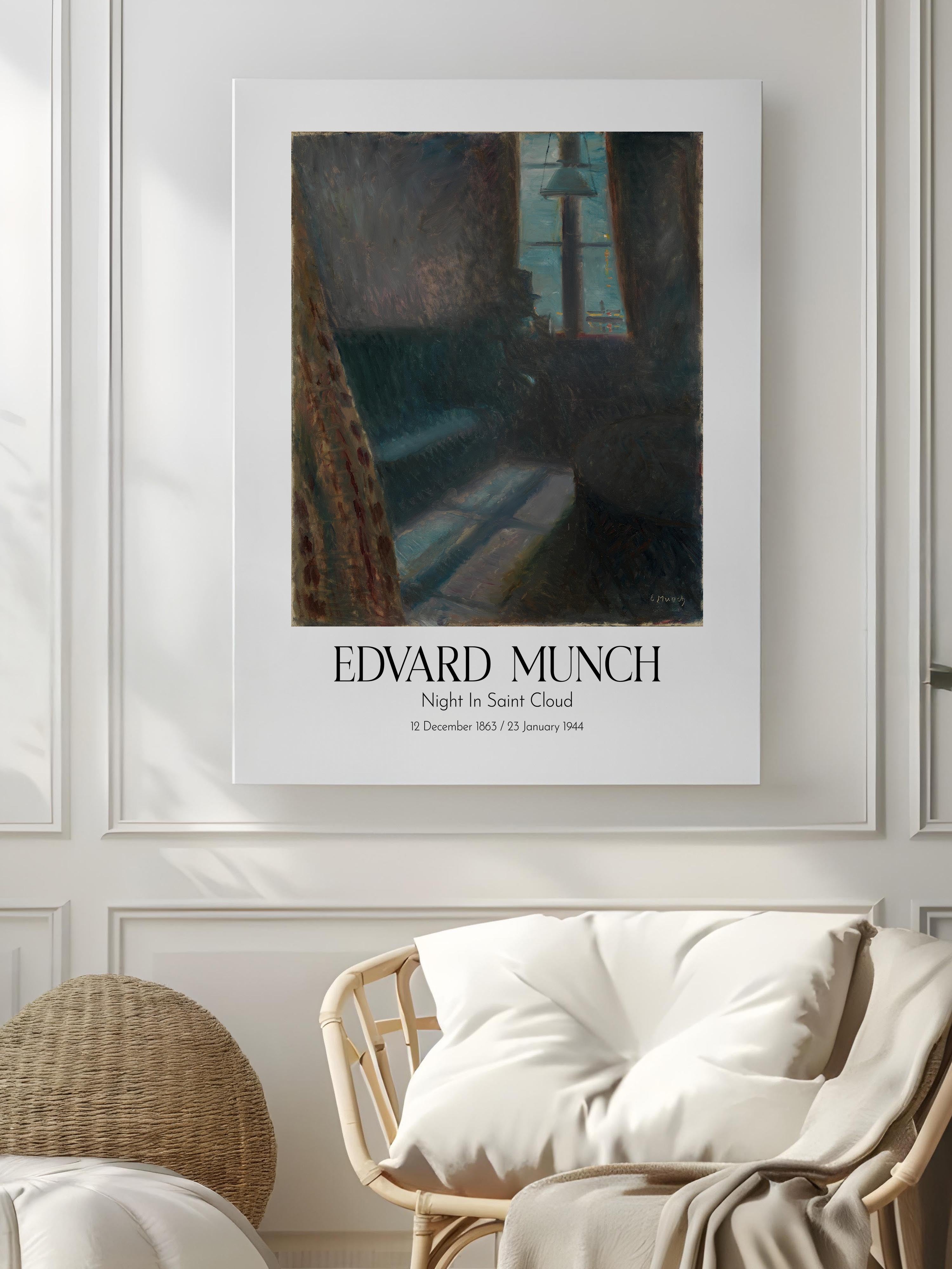 Edvard Munch - Night In Saint Cloud, Kanvas Tablo, Sanat Serisi NO:111715