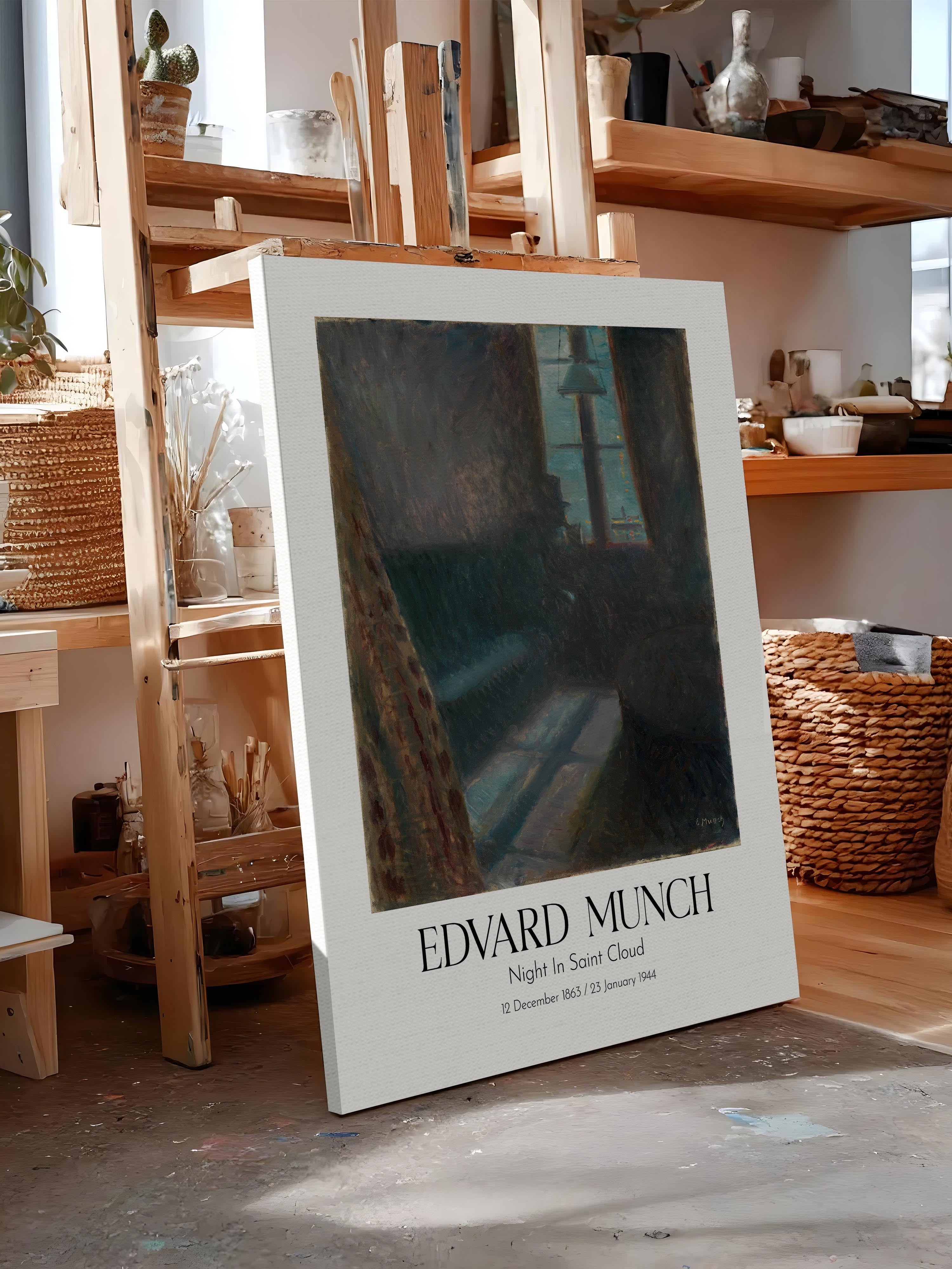 Edvard Munch - Night In Saint Cloud, Kanvas Tablo, Sanat Serisi NO:111715